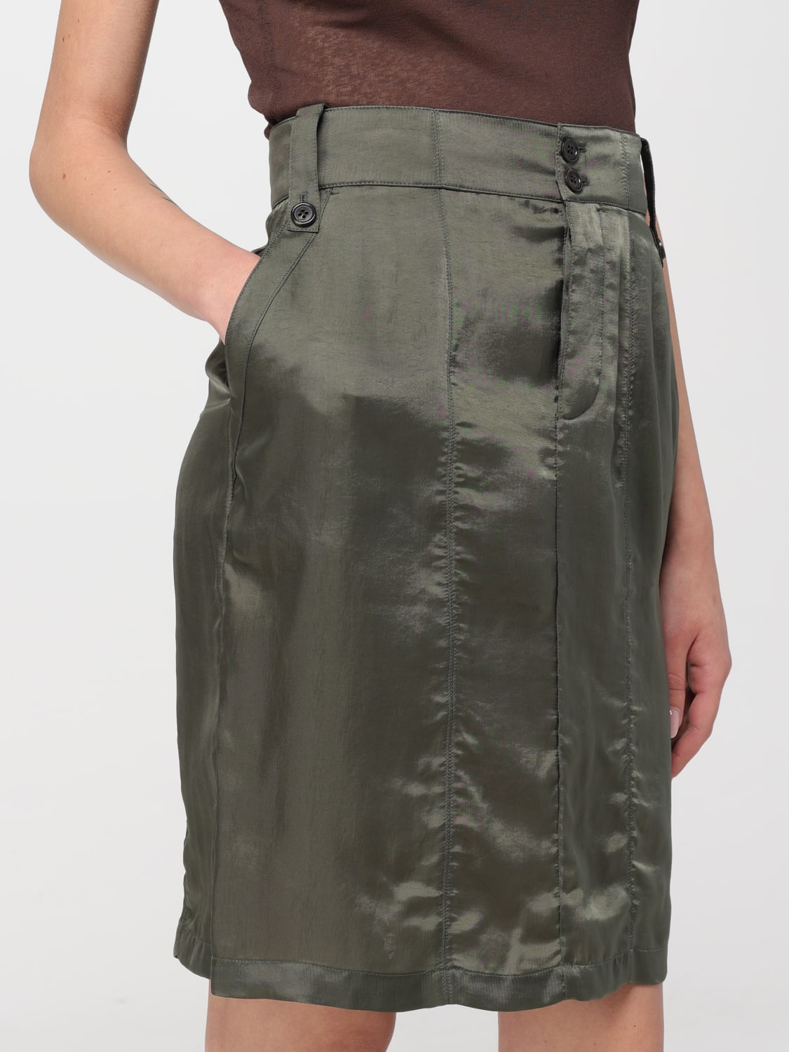 SAINT LAURENT: Skirt woman - Kaki | Saint Laurent skirt