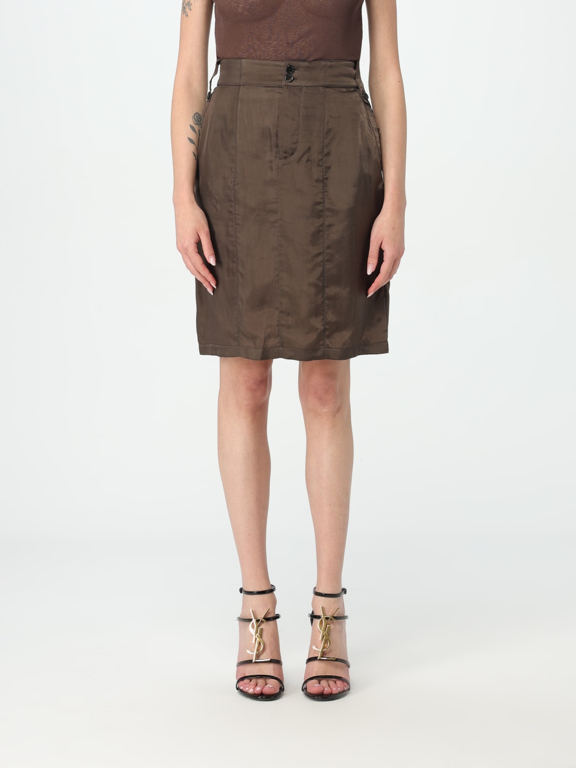 SAINT LAURENT SKIRT: Skirt woman Saint Laurent, Cocoa - Img 1