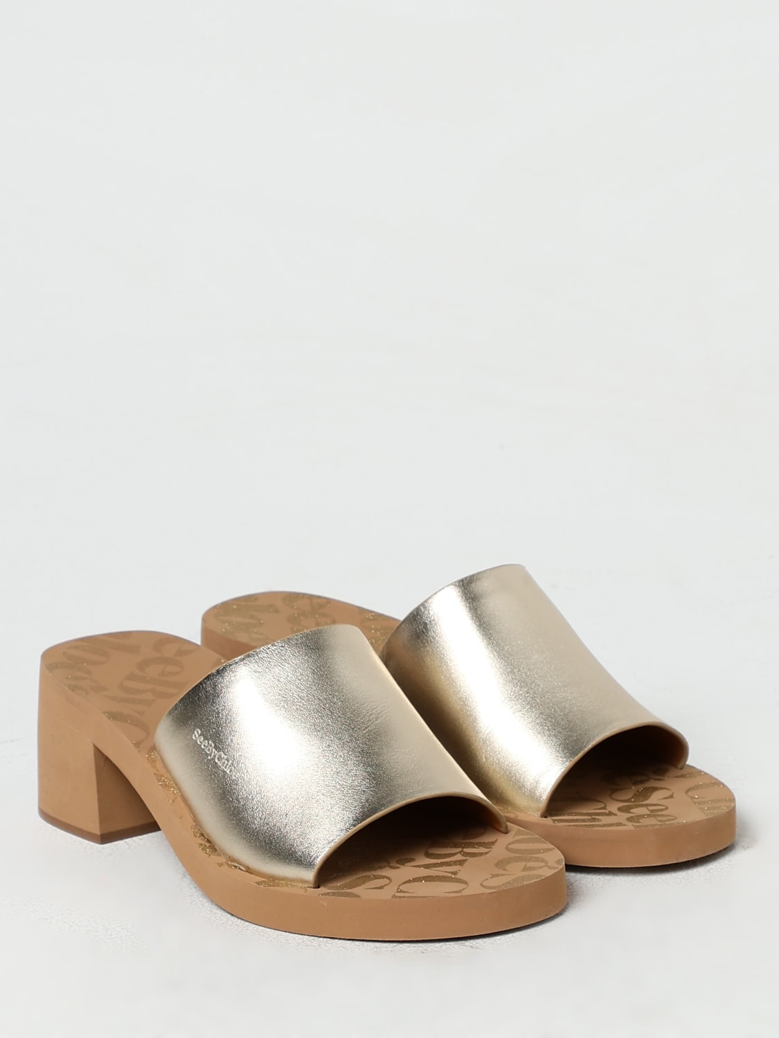 SEE BY CHLOÉ HEELED SANDALS: Flat sandals woman See by ChloÉ, Gold - Img 2