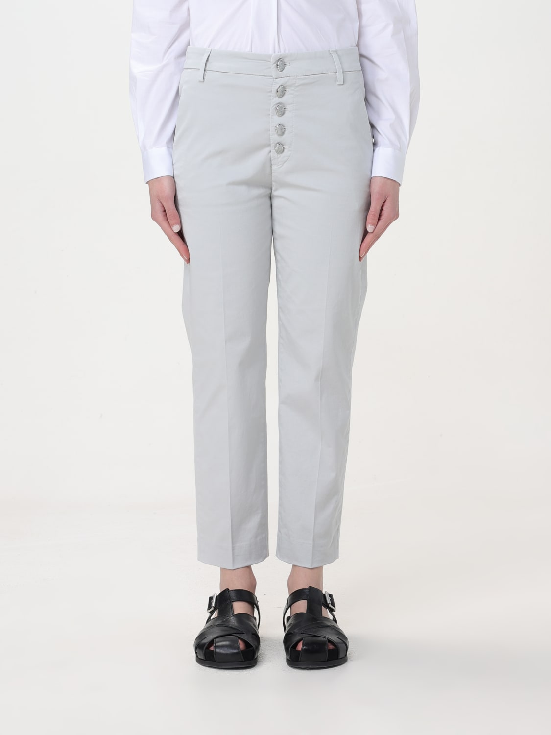 DONDUP PANTALONE: Pantalone Dondup in cotone stretch , Grigio - Img 1