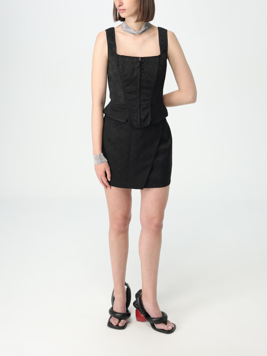 MARINE SERRE JUPE: Jupe femme Marine Serre, Noir - Img 2