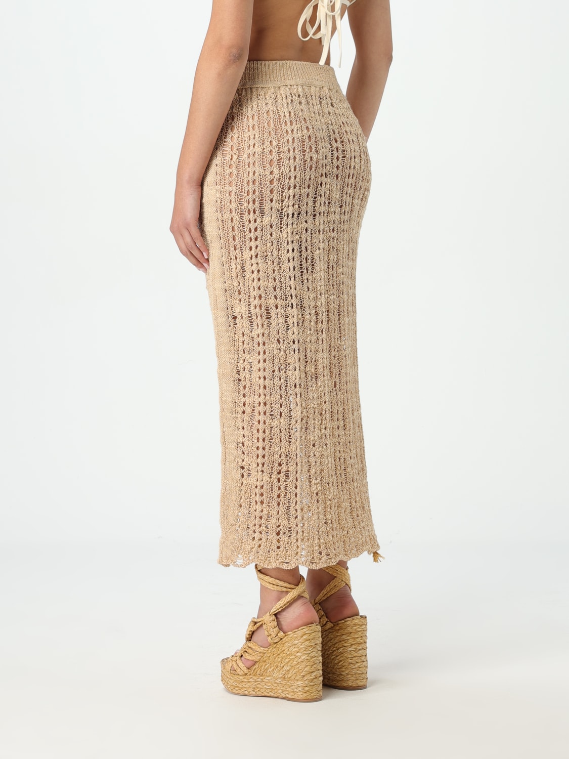 CULT GAIA GONNA: Gonna Cult Gaia in maglia di lana , Beige - Img 2