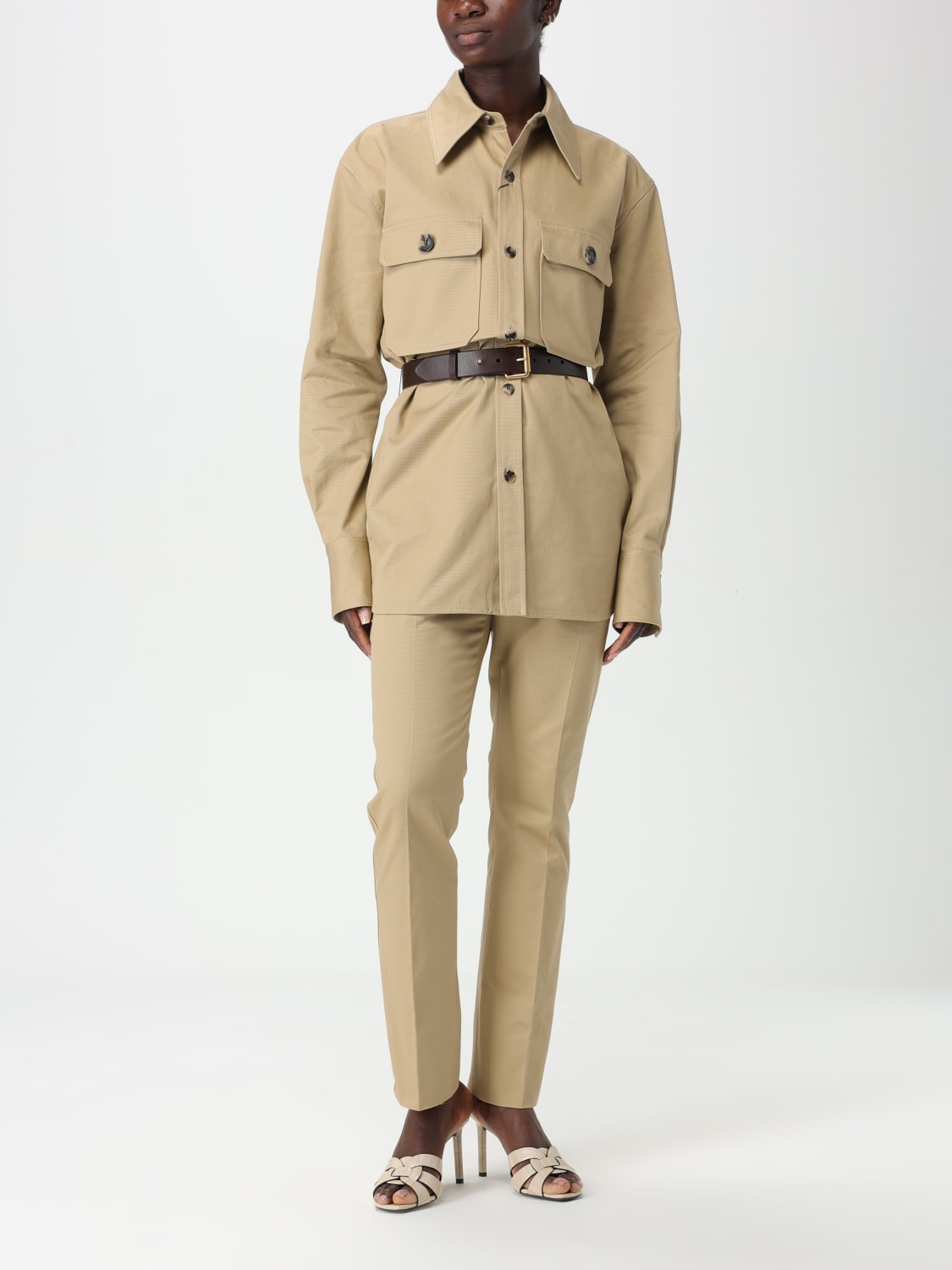 SAINT LAURENT SHIRT: Saint Laurent women's shirt, Beige - Img 2