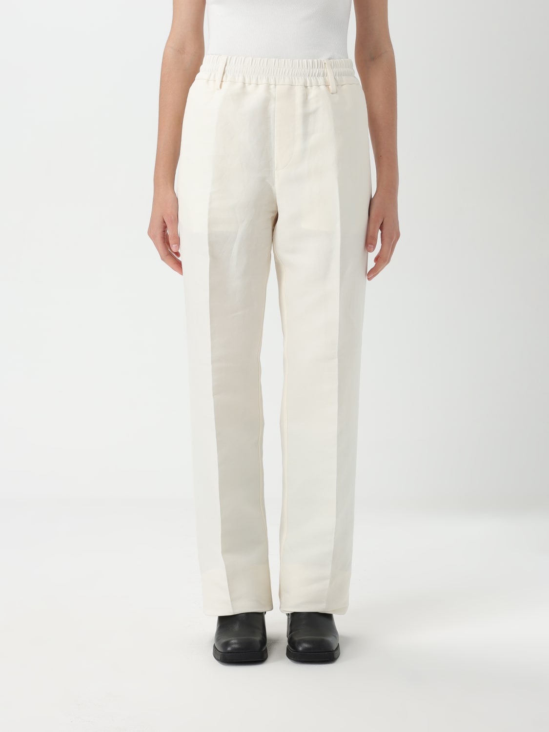 BURBERRY Pants woman White Burberry pants 8088801 online at GIGLIO.COM