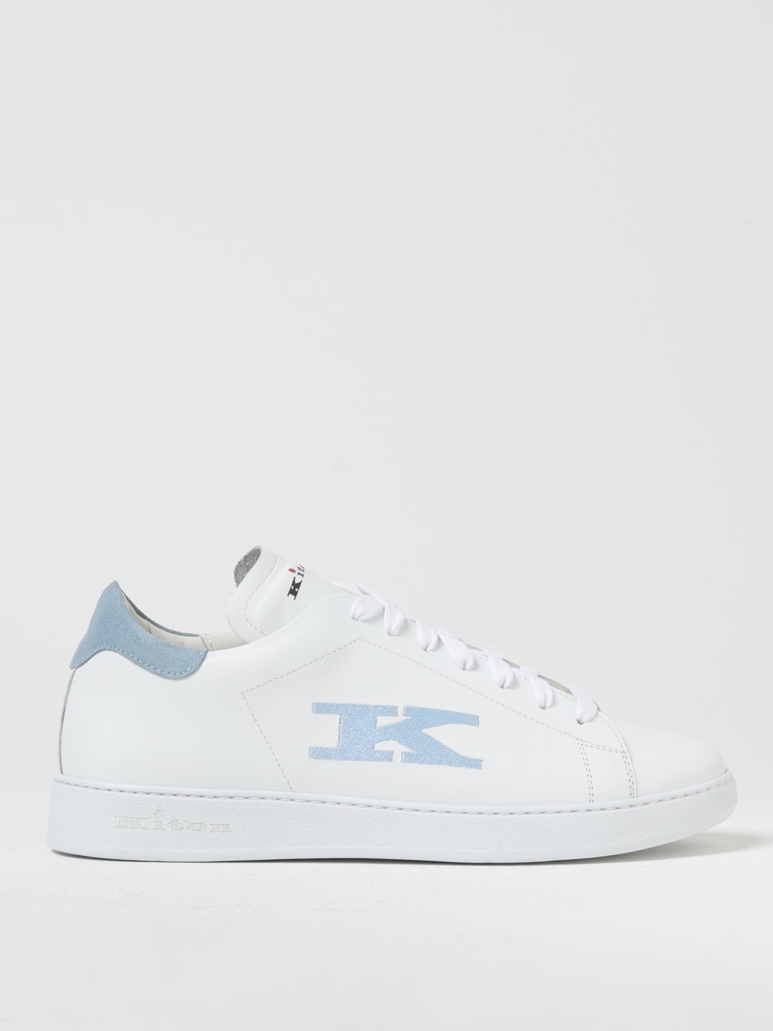 Giglio Sneakers Kiton in pelle con logo ricamato