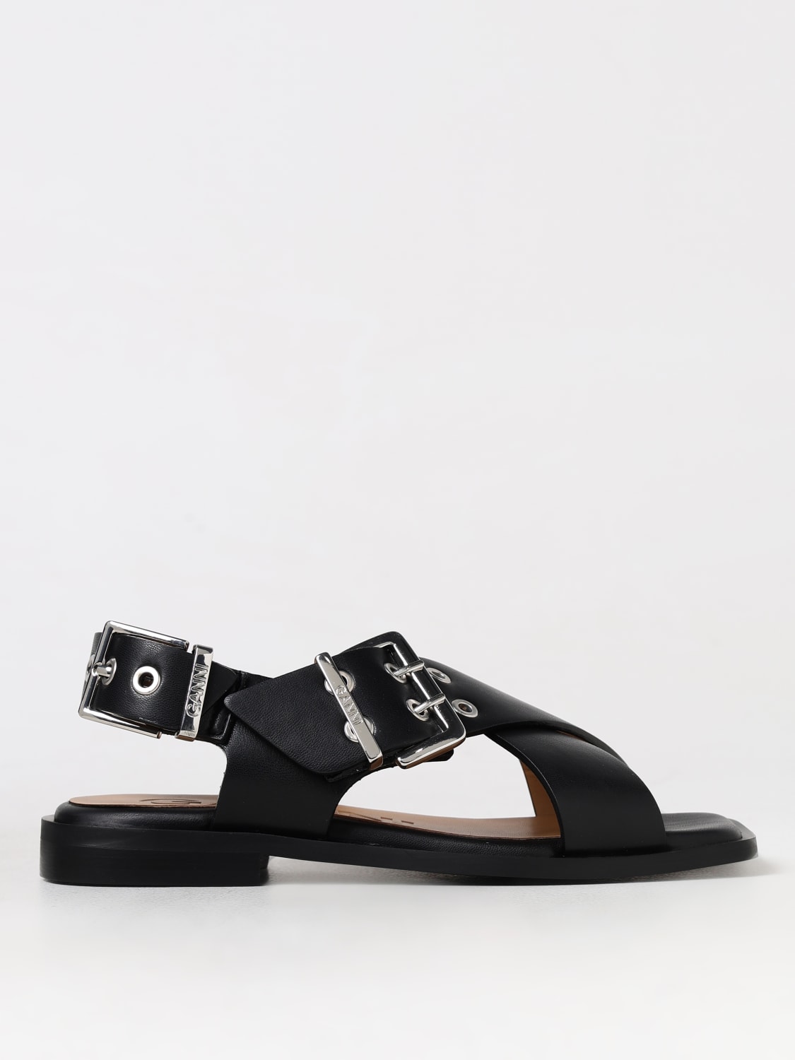 GANNI FLAT SANDALS: Shoes woman Ganni, Black - Img 1