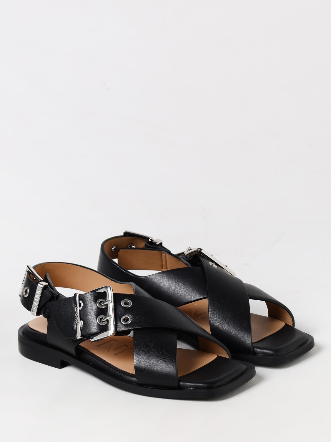 GANNI FLAT SANDALS: Shoes woman Ganni, Black - Img 2