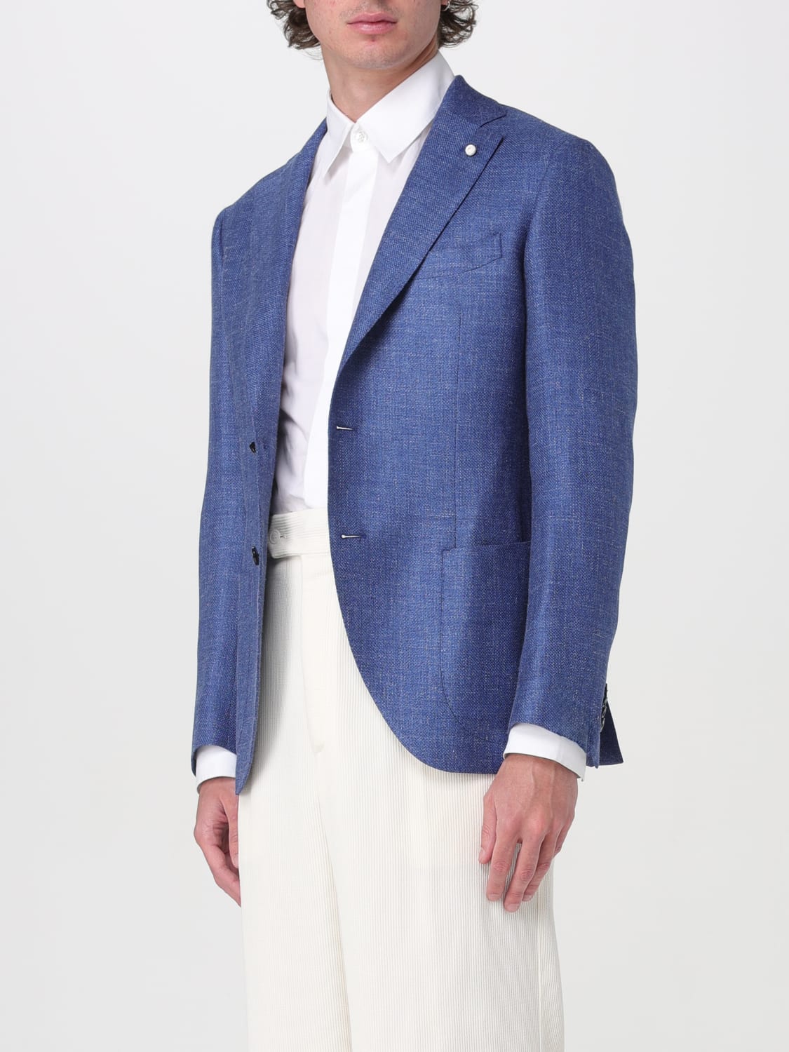 LUIGI BIANCHI BLAZER: Blazer men Luigi Bianchi, Blue - Img 3