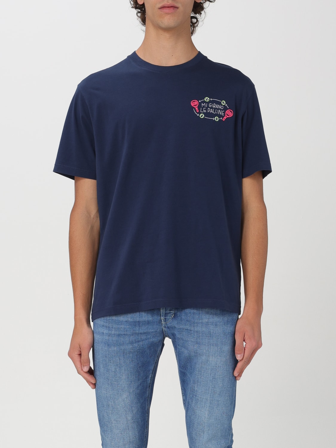 MC2 SAINT BARTH T-SHIRT: T-shirt Mc2 Saint Barth in cotone con ricamo , Blue - Img 1