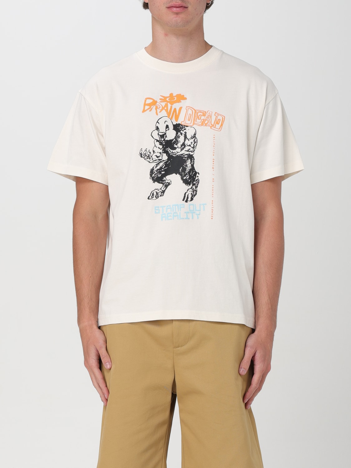 BRAIN DEAD Tシャツ: Tシャツ メンズ Brain Dead, ベージュ - Img 1