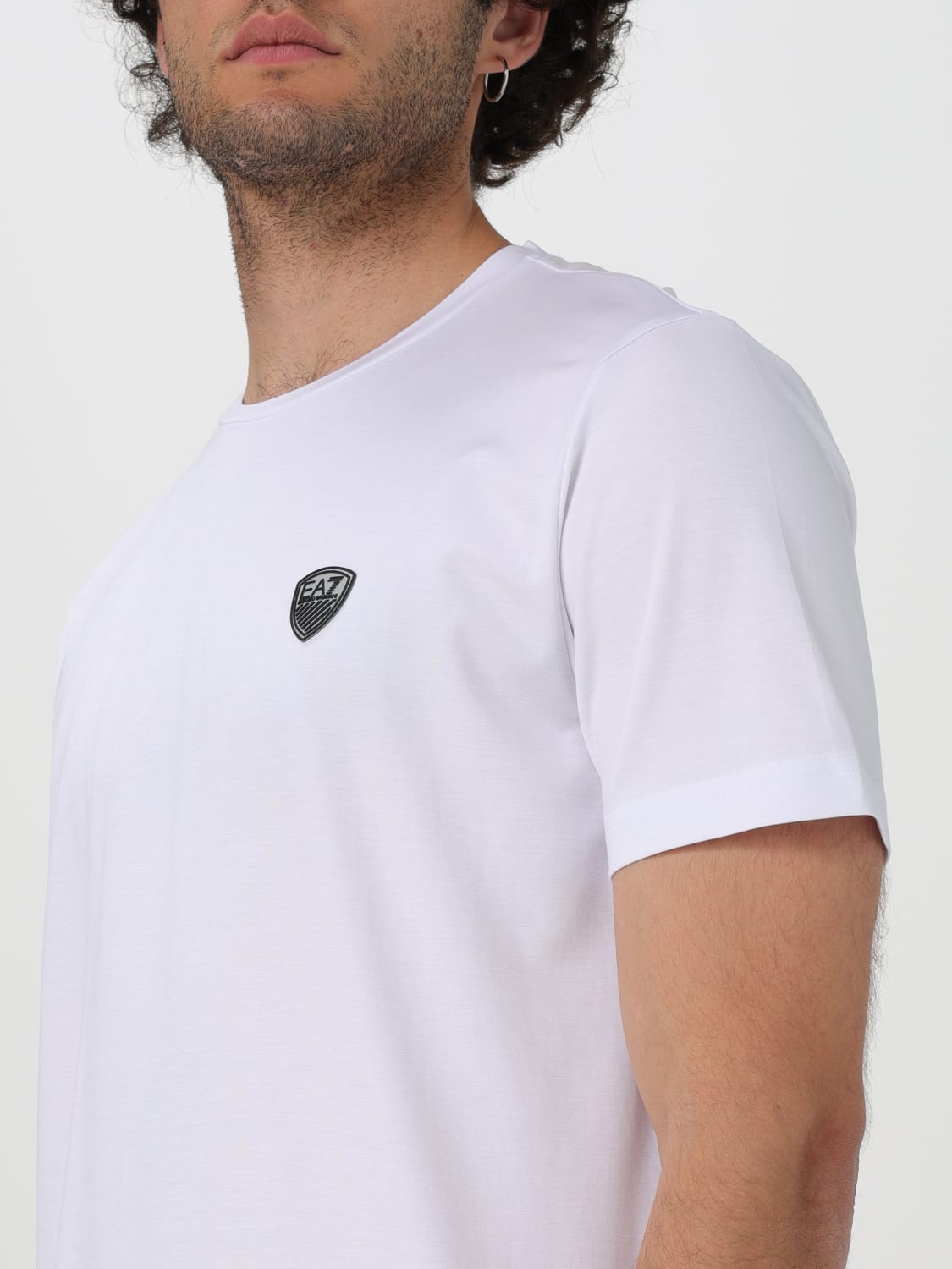 EA7 T-SHIRT: T-shirt EA7 in cotone con logo , Bianco - Img 3