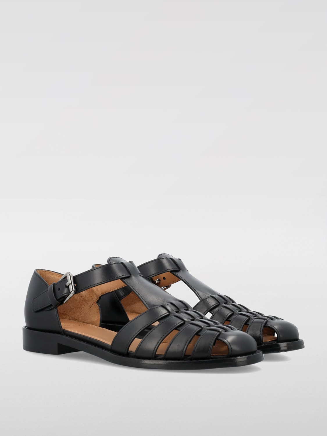 関税送料込Church's Leather Sandals Black Prestige Calf Leather Sandal | Church's