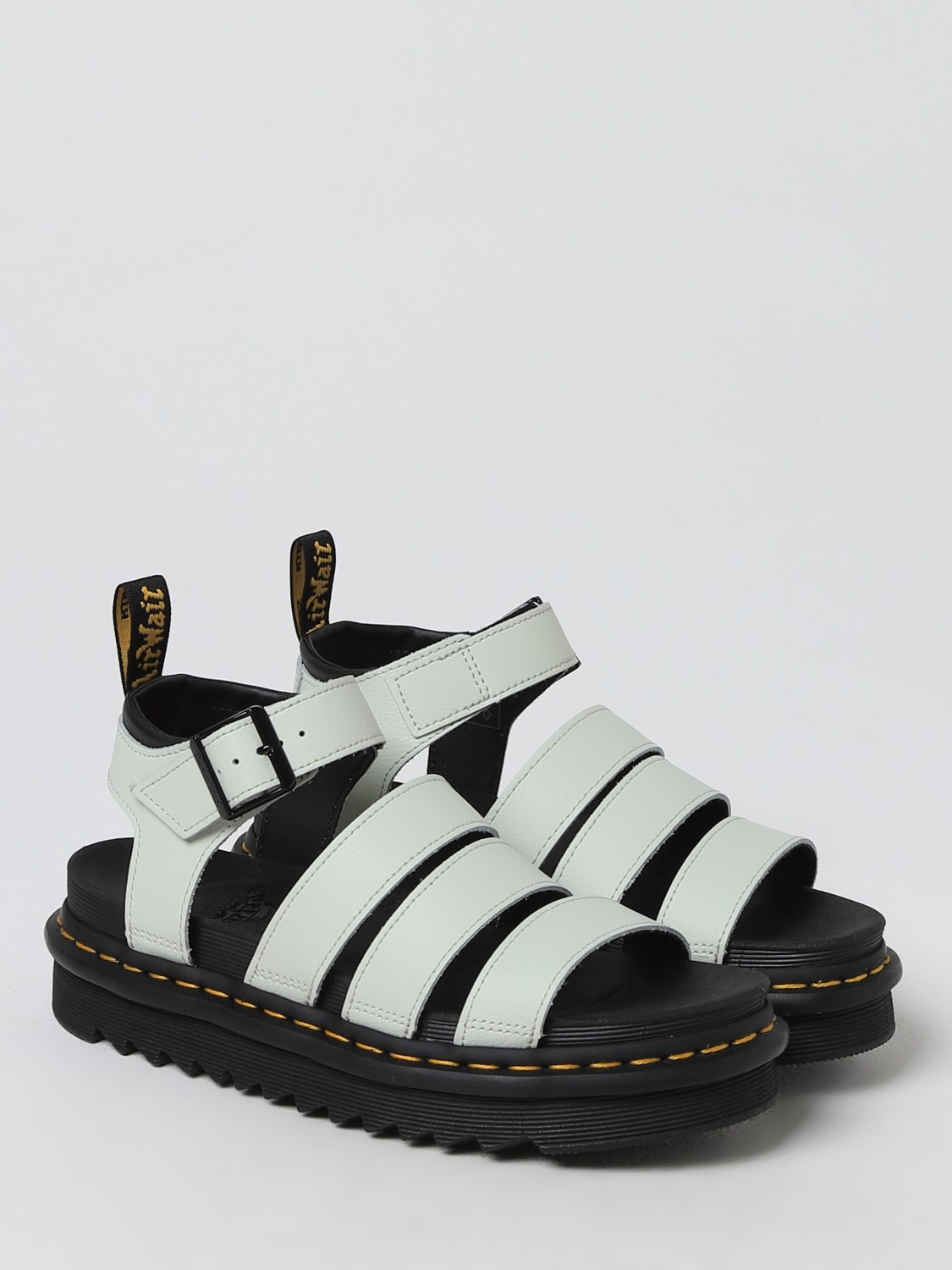 DR. MARTENS SANDALES PLATES: Sandales plates femme Dr. Martens, Blanc - Img 2