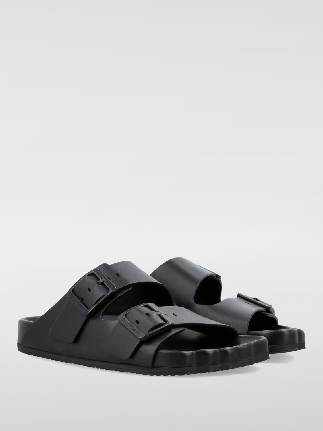 BALENCIAGA Flat shoes woman Black Balenciaga flat sandals 761342WCEA1 online at GIGLIO.COM