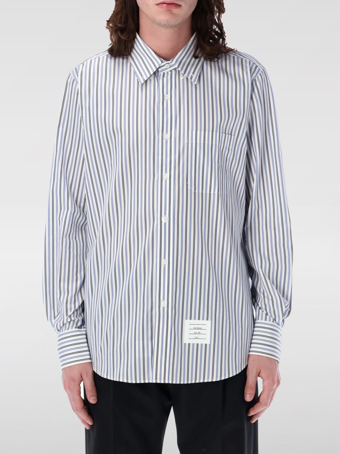 THOM BROWNE シャツ: Tシャツ メンズ Thom Browne, ブルー - Img 1