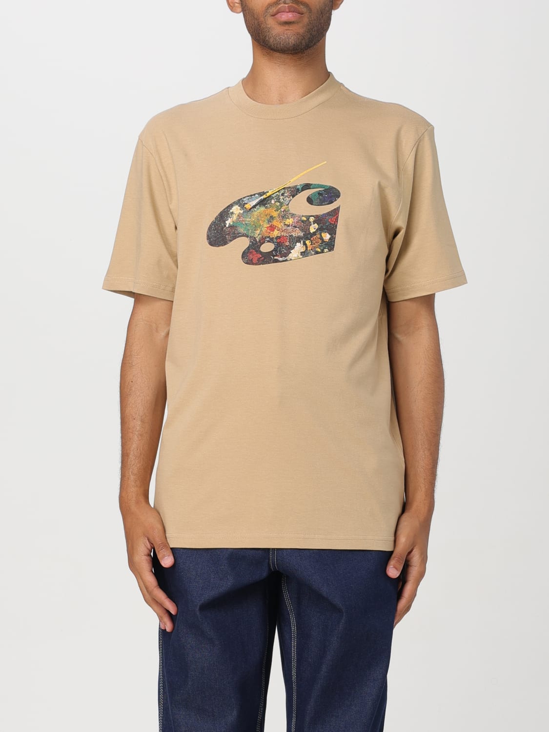 CARHARTT WIP T-SHIRT: T-shirt Carhartt Wip in cotone con logo , Beige - Img 1