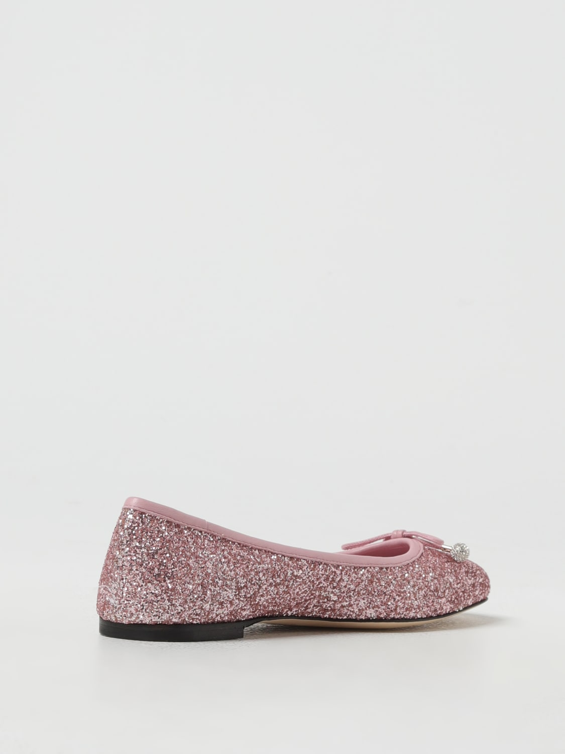 JIMMY CHOO BALLERINE: Ballerina Elme Jimmy Choo in pelle con glitter all over , Rosa - Img 3