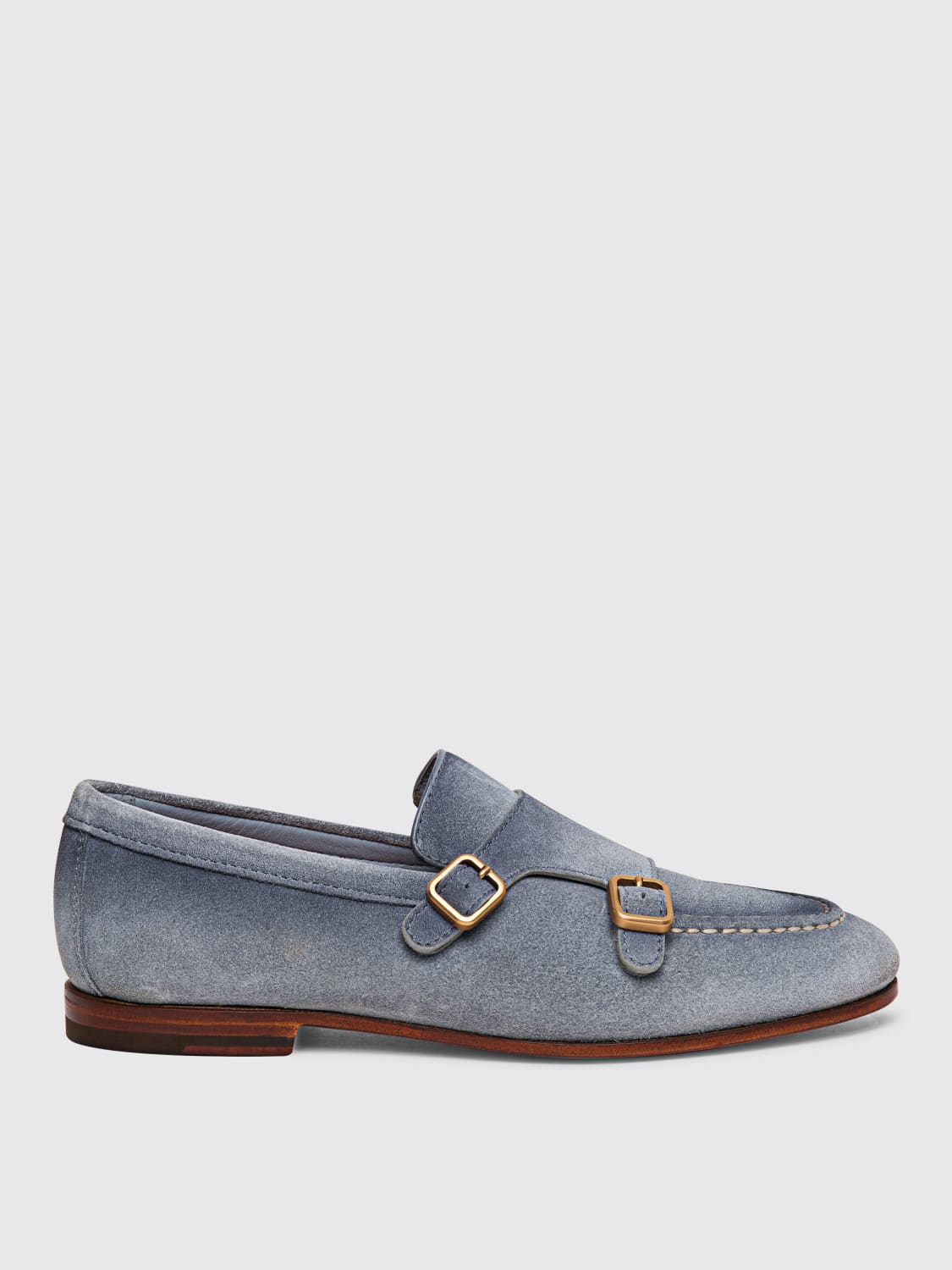 SANTONI LOAFERS: Loafers men Santoni, Sky Blue - Img 1