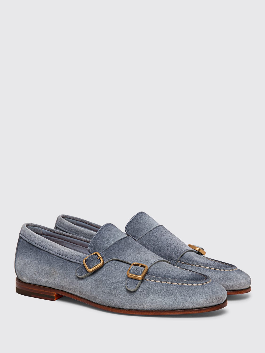 SANTONI LOAFERS: Loafers men Santoni, Sky Blue - Img 2