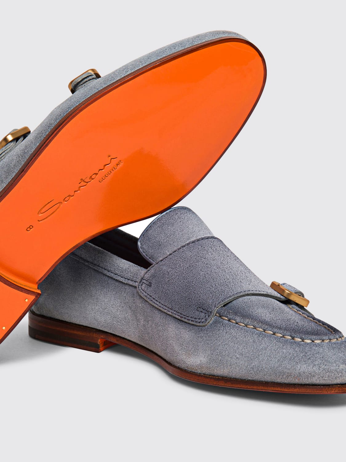 SANTONI LOAFERS: Loafers men Santoni, Sky Blue - Img 3