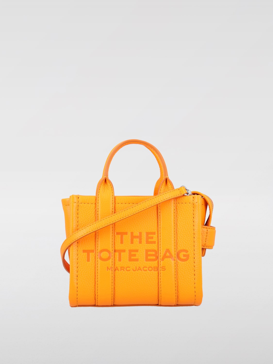 MARC JACOBS HANDBAG: Marc Jacobs The Leather Crossbody Tote grained leather bag, Tangerine - Img 1