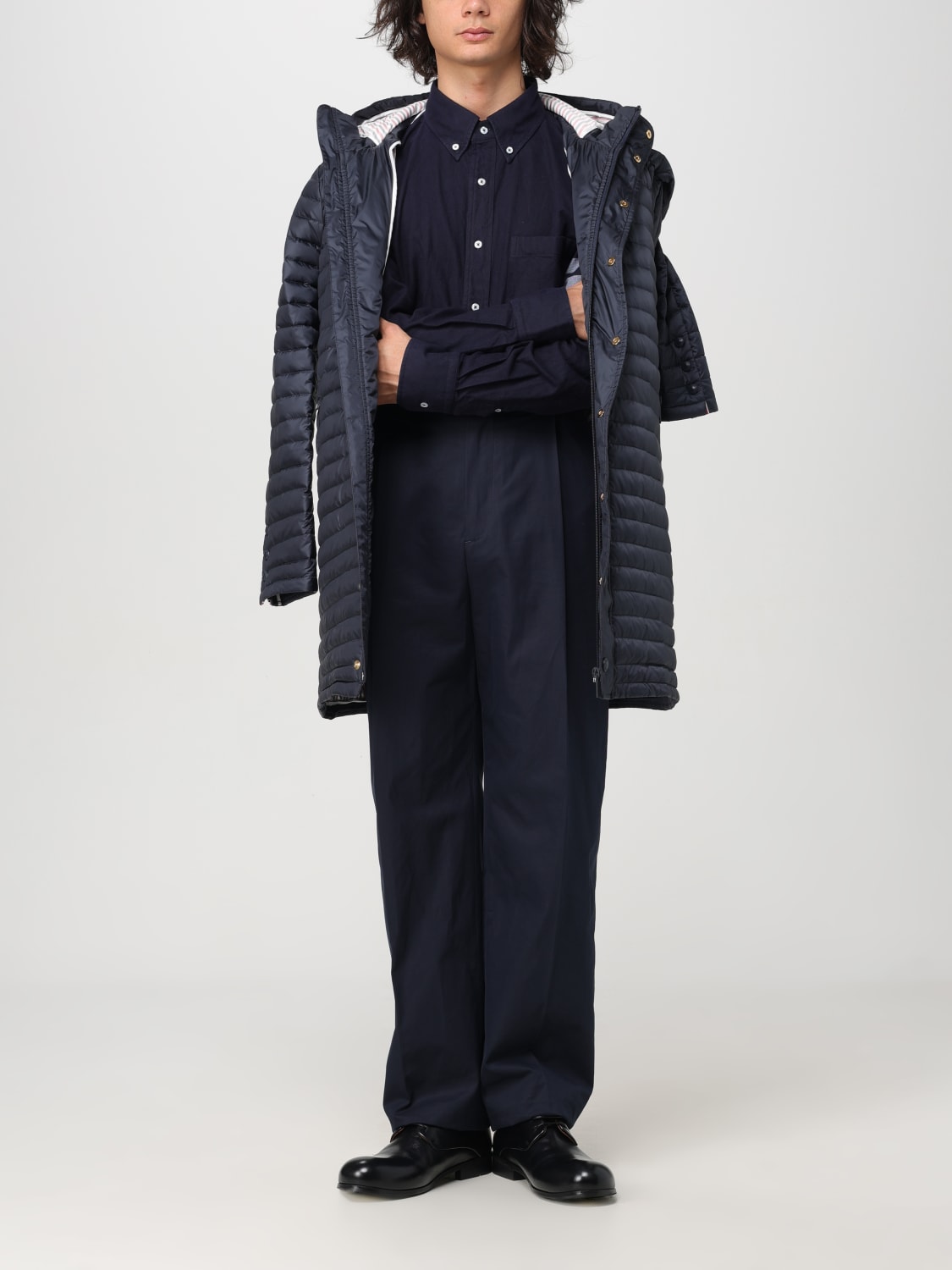 THOM BROWNE CAMICIA: Camicia button-down 4-bar Thom Browne, Blue - Img 2