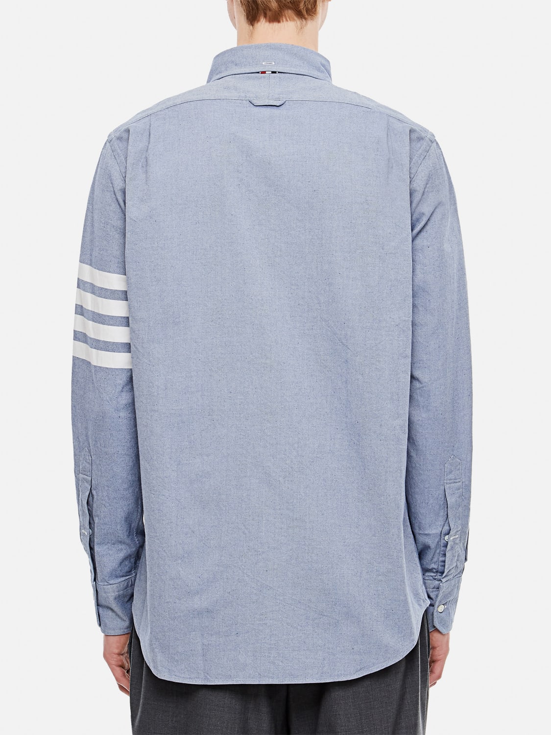 THOM BROWNE CAMICIA: Camicia button-down 4-bar Thom Browne, Azzurro - Img 3