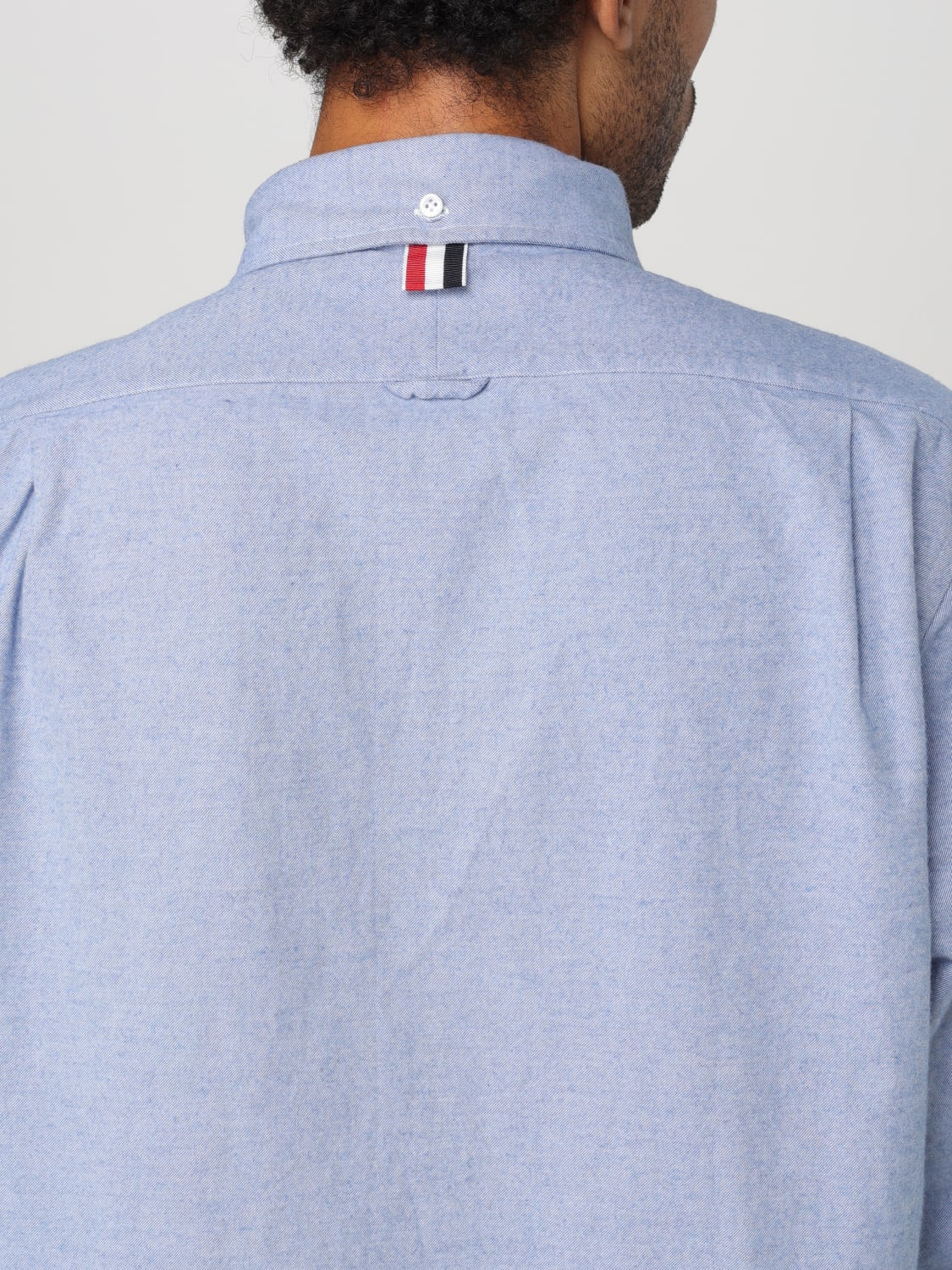 THOM BROWNE CAMICIA: Camicia button-down 4-bar Thom Browne, Azzurro - Img 5