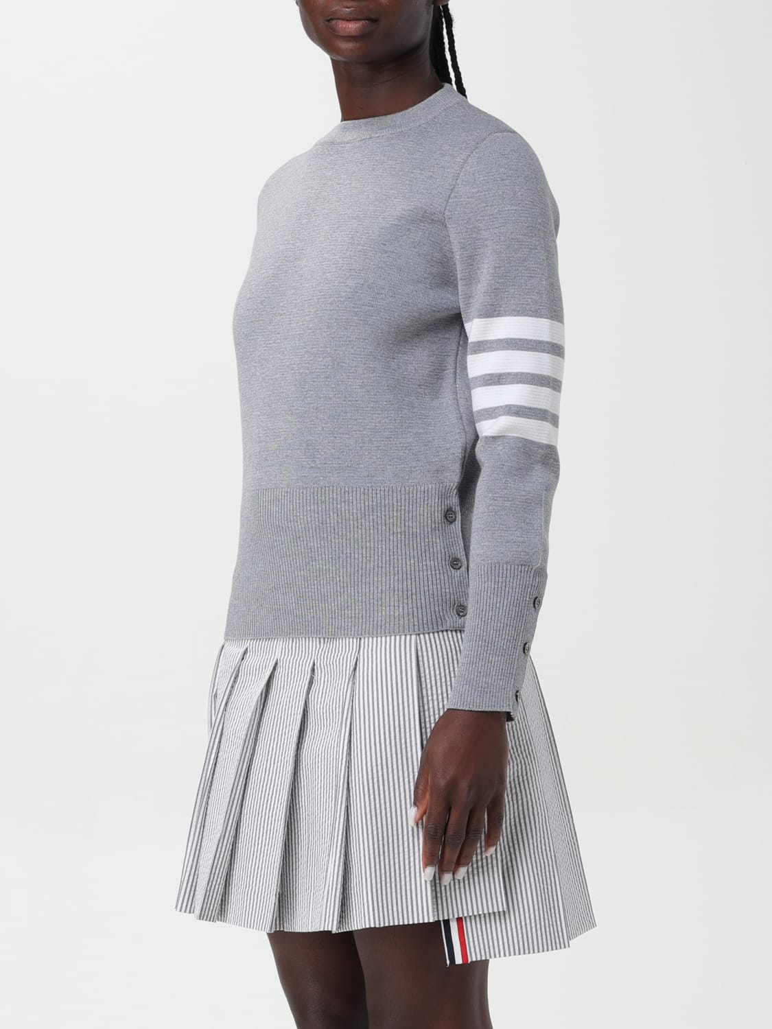 THOM BROWNE MAGLIA: Maglia 4-bar Thom Browne, Grigio - Img 4