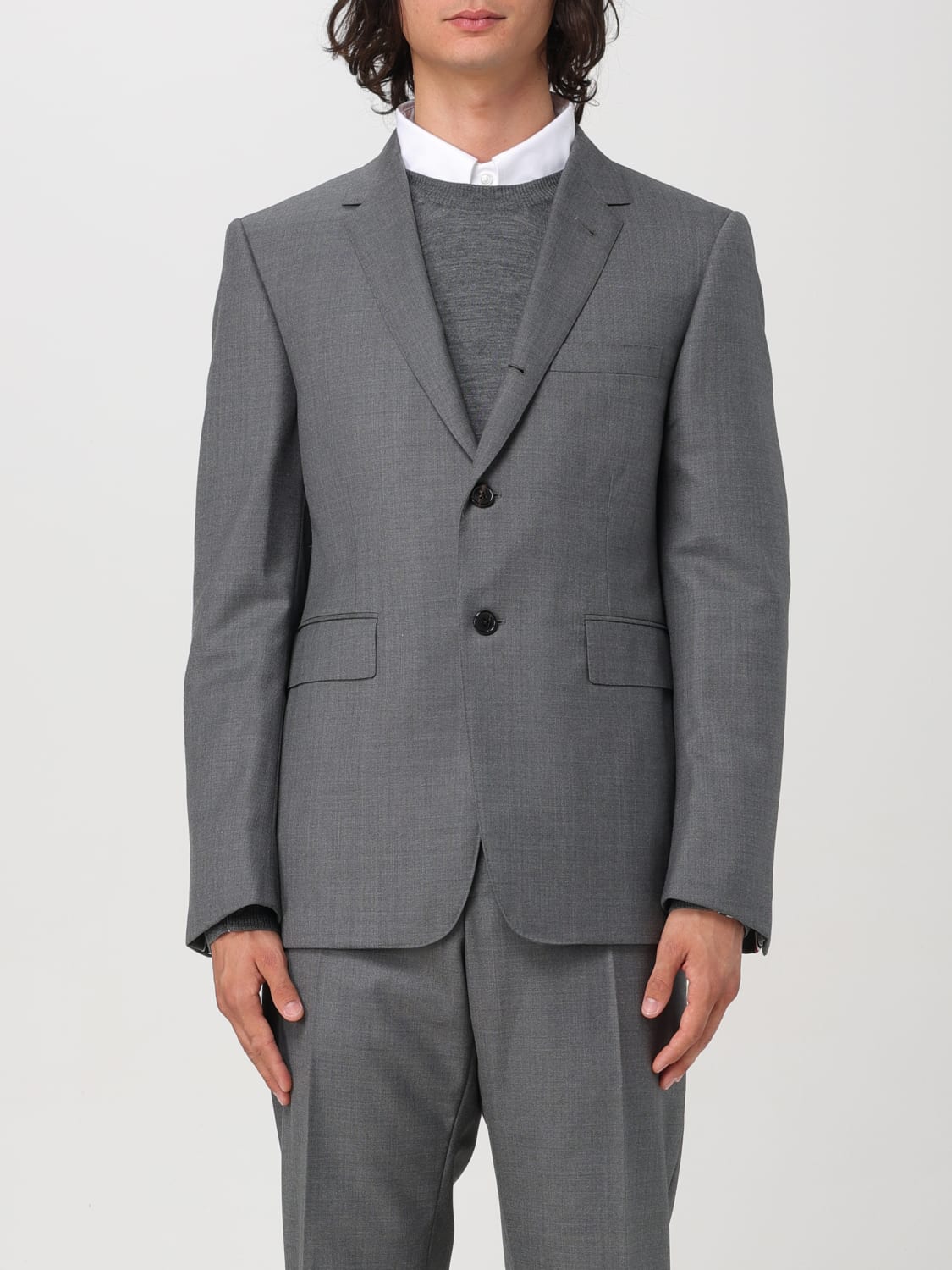 THOM BROWNE BLAZER: Blazer a monopetto Thom Browne di lana, Grigio - Img 1