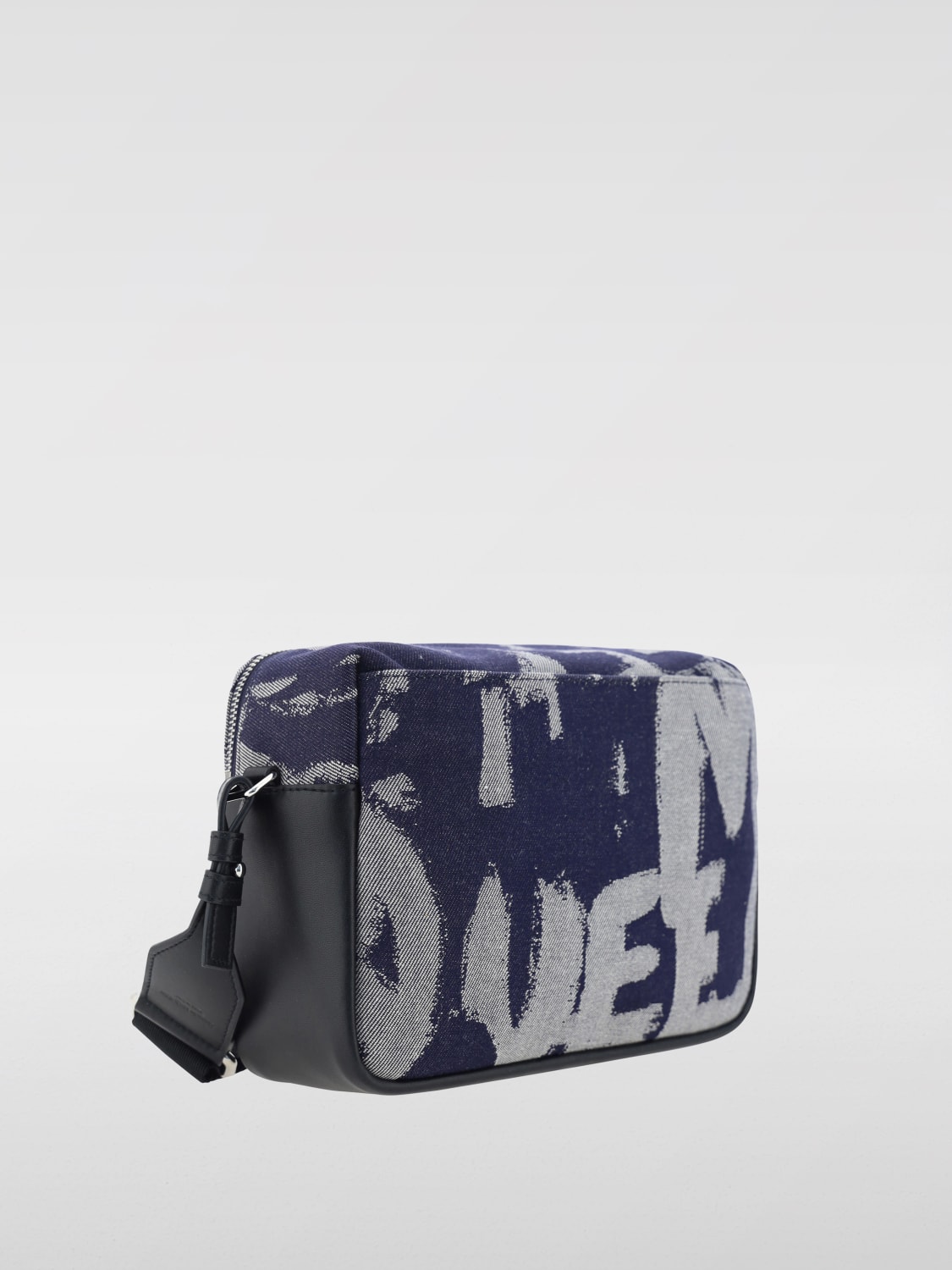 ALEXANDER MCQUEEN BORSA: Borsa Graffiti Alexander McQueen in denim jacquard, Blue - Img 2