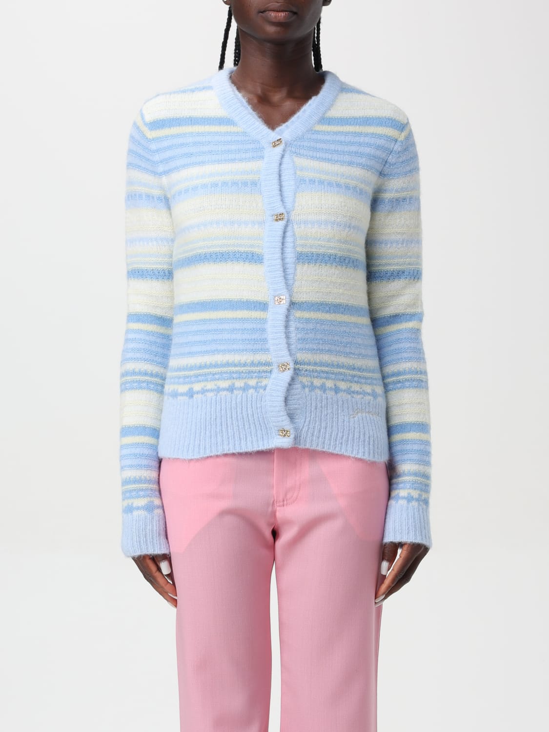 GANNI CARDIGAN: Sweater woman Ganni, Gnawed Blue - Img 1