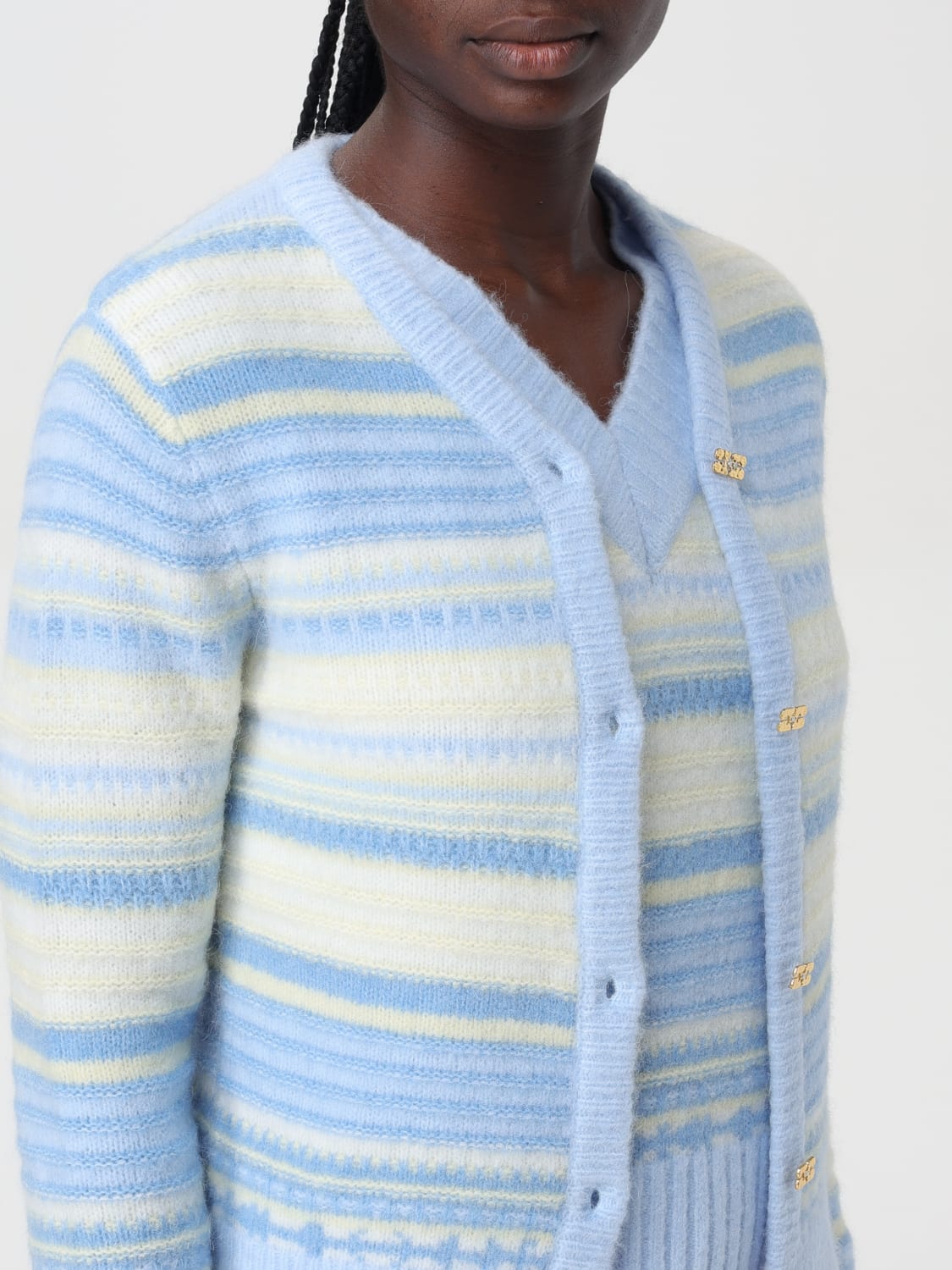 GANNI CARDIGAN: Sweater woman Ganni, Gnawed Blue - Img 5