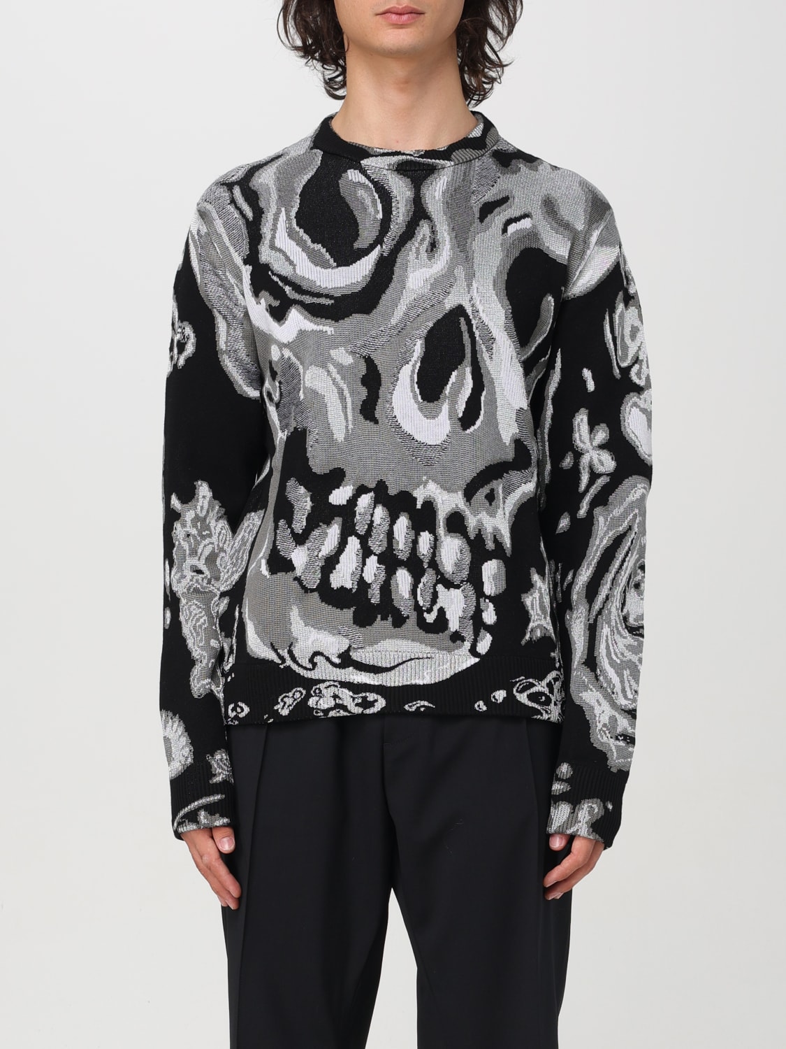 Giglio Maglione Skull Alexander McQueen in misto viscosa jacquard