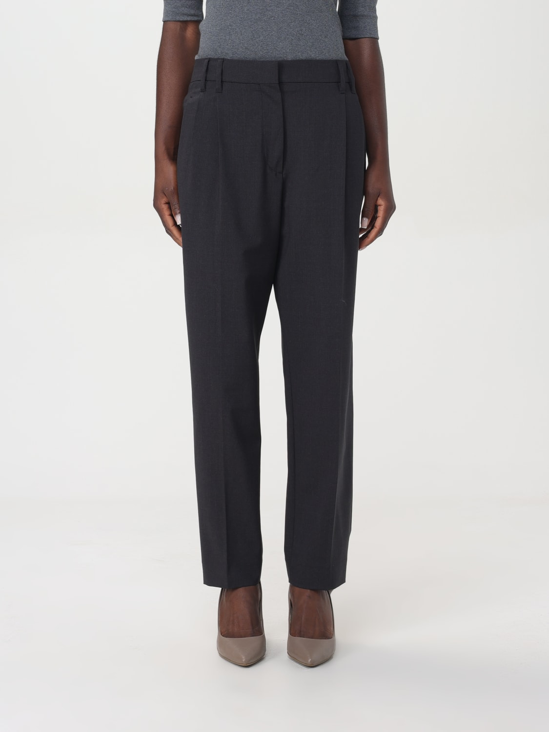 BRUNELLO CUCINELLI PANTS: Pants woman Brunello Cucinelli, Charcoal - Img 1