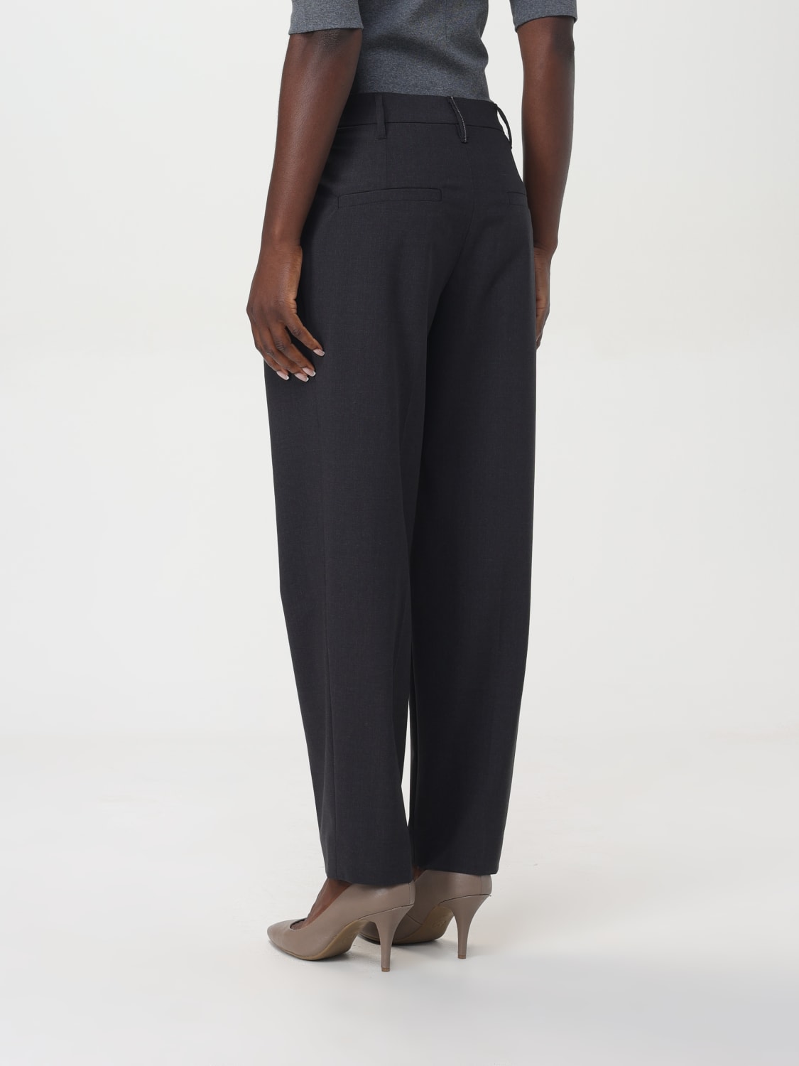 BRUNELLO CUCINELLI PANTS: Pants woman Brunello Cucinelli, Charcoal - Img 3