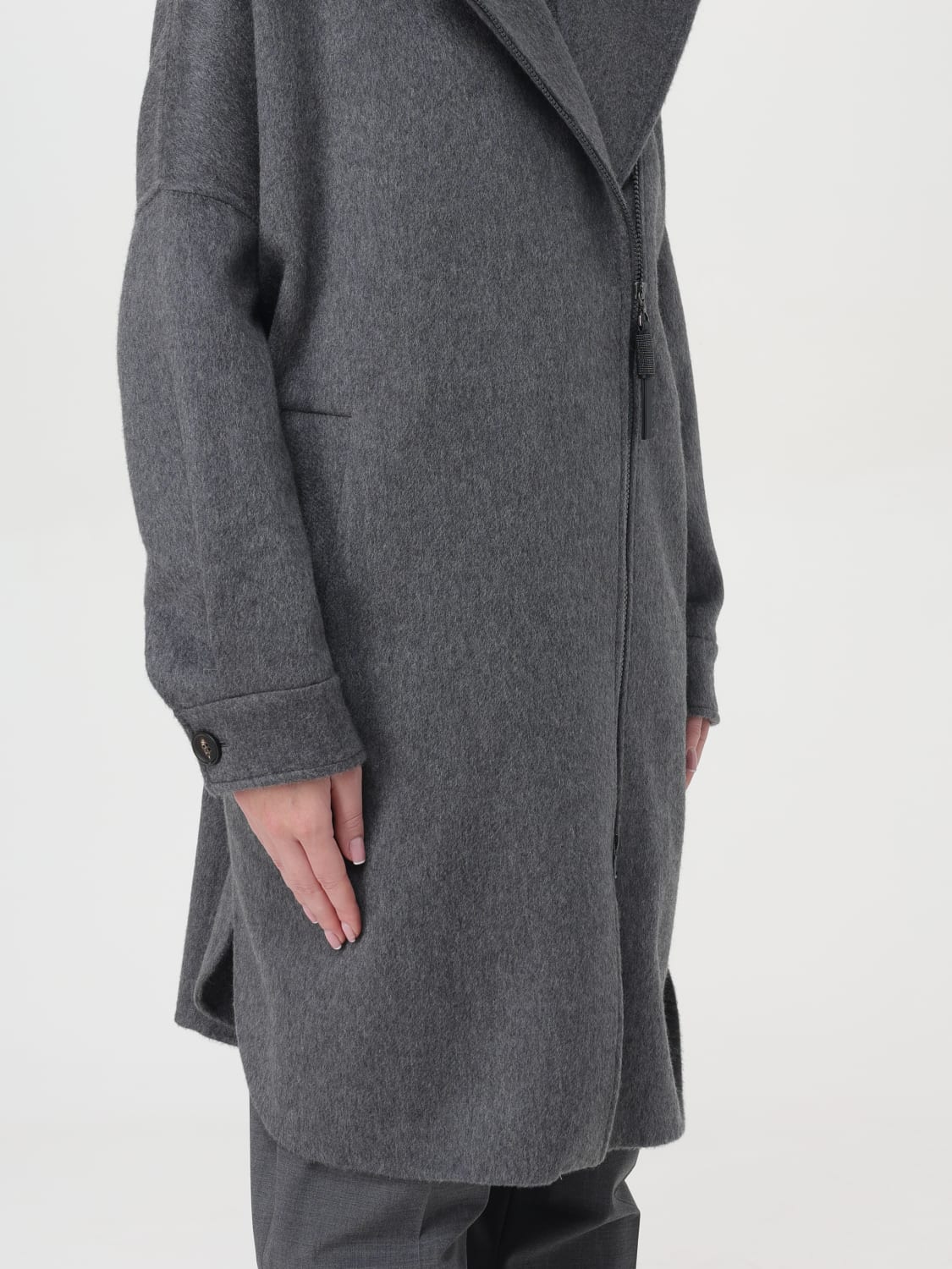 BRUNELLO CUCINELLI COAT: Coat woman Brunello Cucinelli, Mouse Grey - Img 5