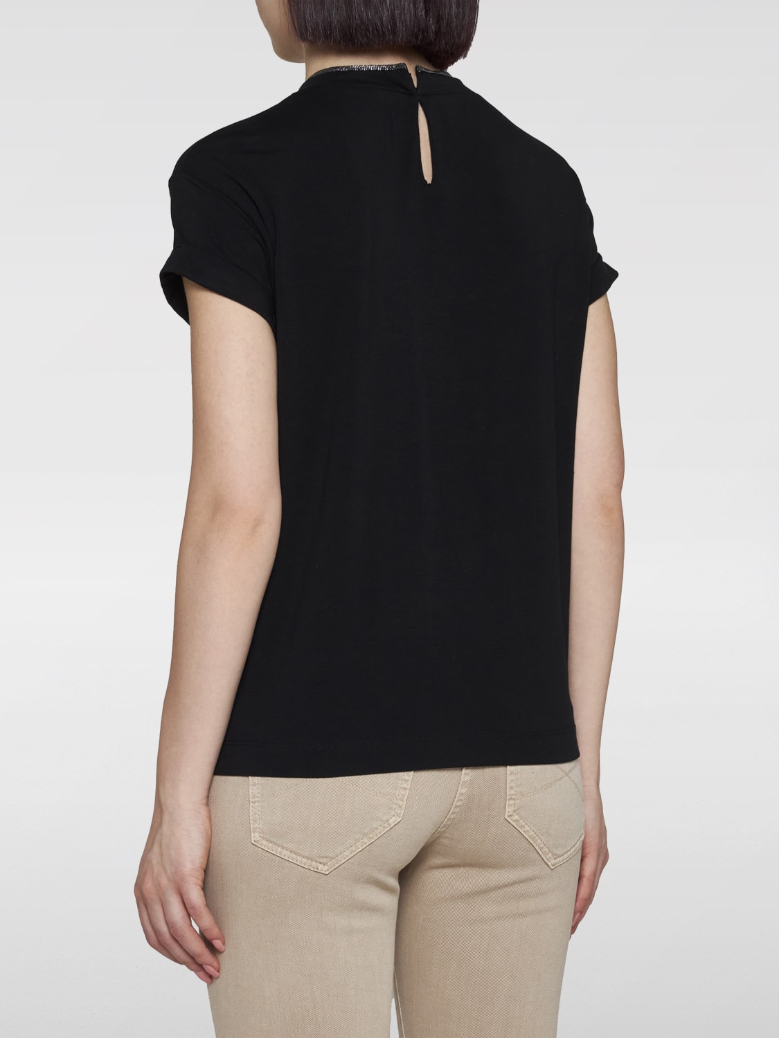 BRUNELLO CUCINELLI T-SHIRT: T-shirt woman Brunello Cucinelli, Black - Img 2