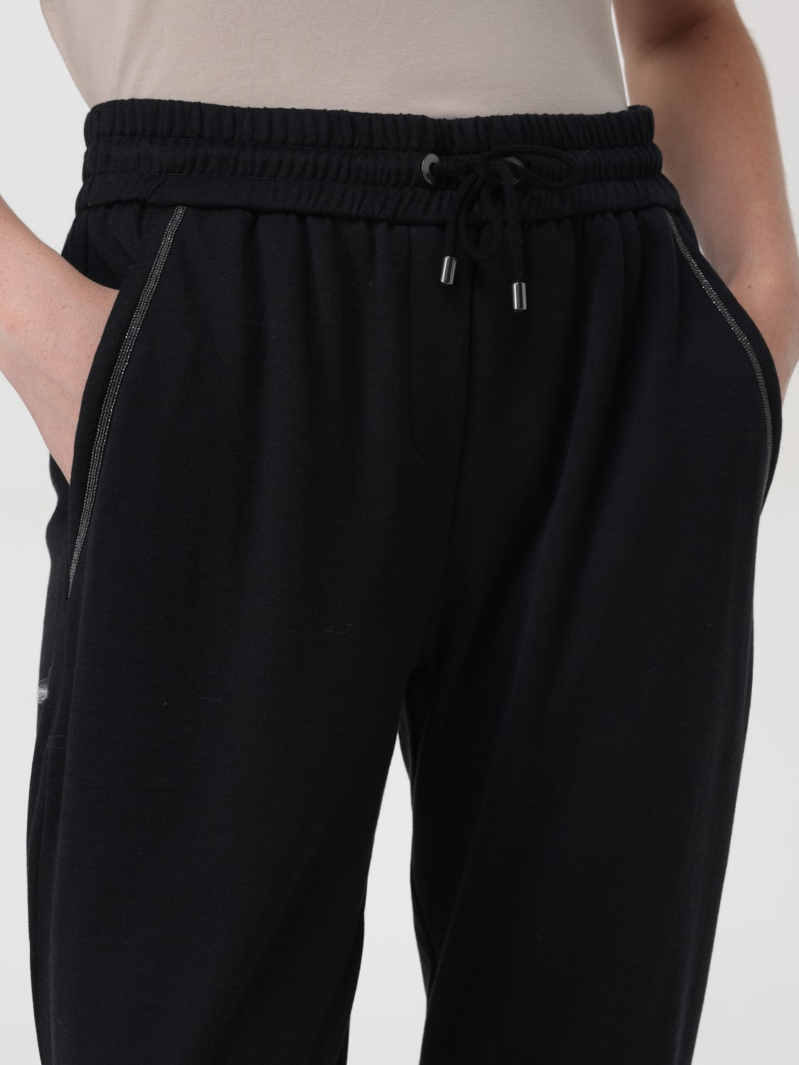 BRUNELLO CUCINELLI PANTALON: Pantalon femme Brunello Cucinelli, Noir - Img 5