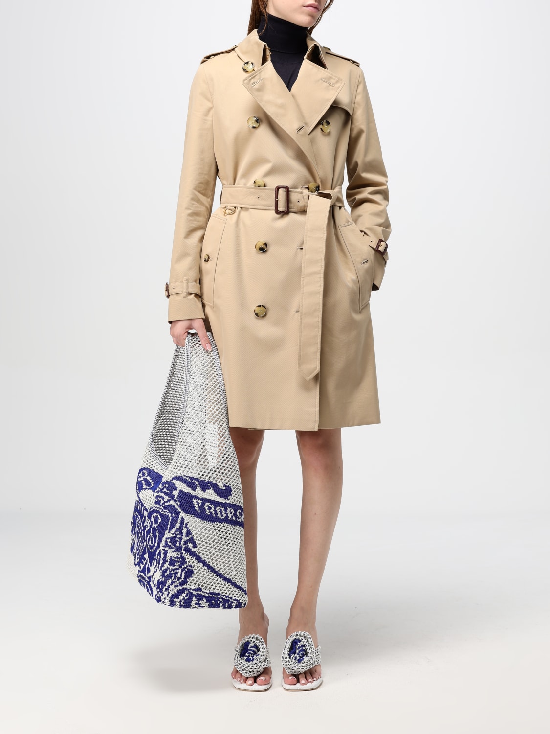 美品 Burberry トレンチコート　シングル　レディース BURBERRY：ジャケット レディース - ハニー | GIGLIO.COM
