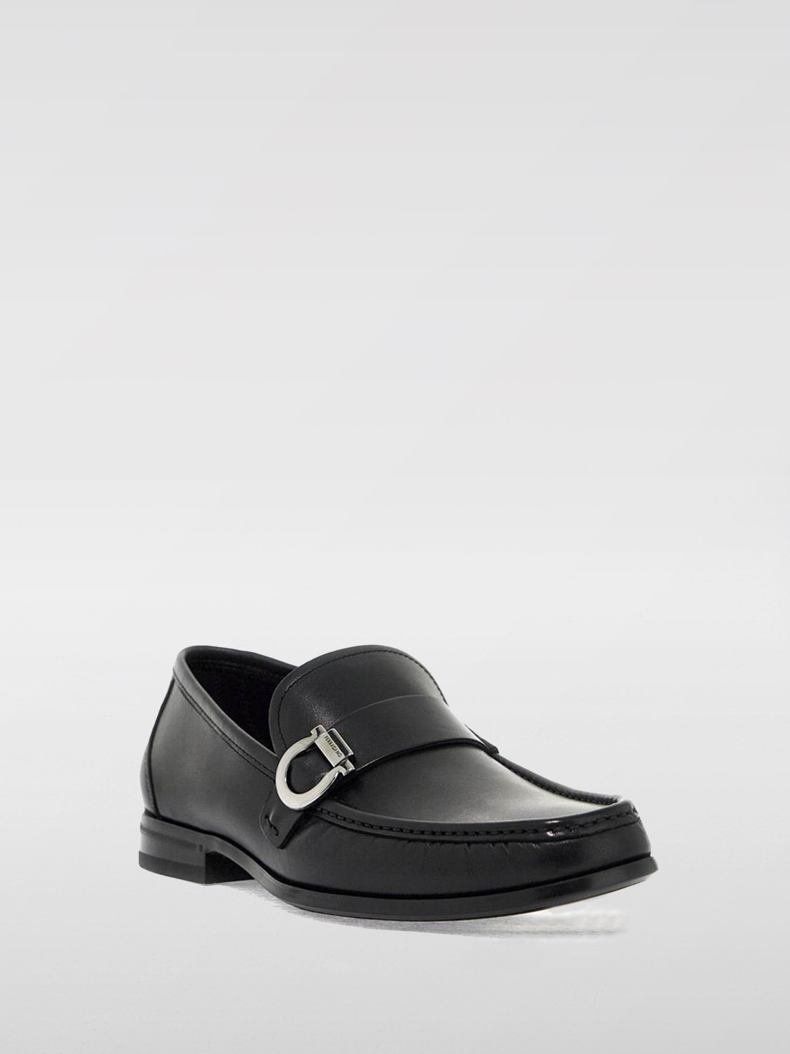 FERRAGAMO MOCASSINI: Mocassino Gancini Ferragamo in pelle , Nero - Img 2