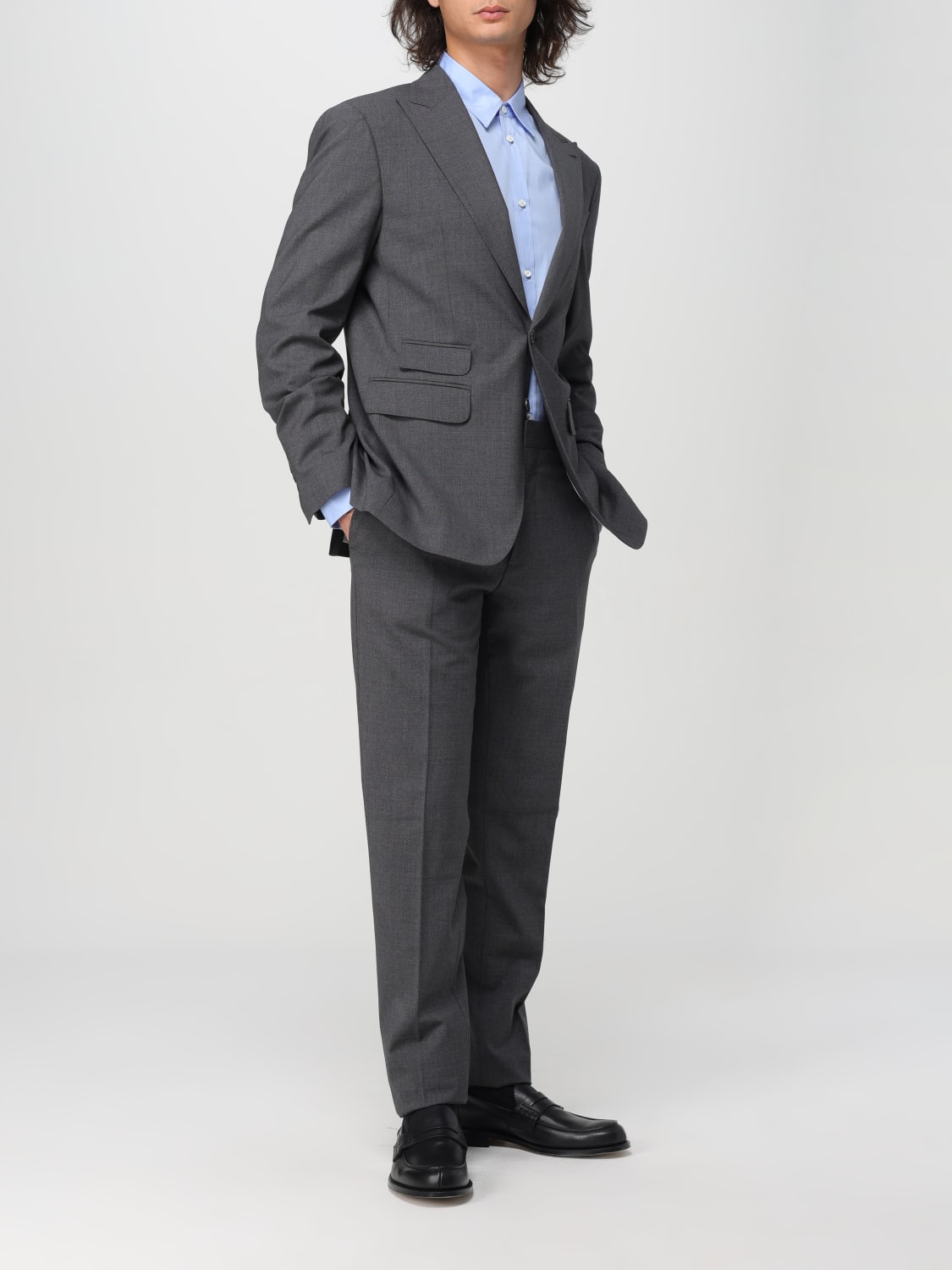 DSQUARED2 CAMICIA: Camicia classica di cotone Dsquared2, Blue - Img 2