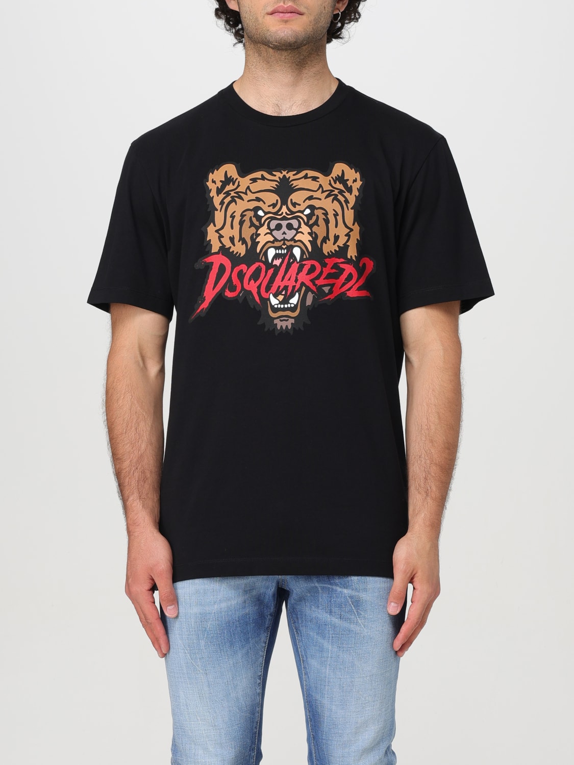 Giglio T-shirt di cotone Dsquared2 stampata