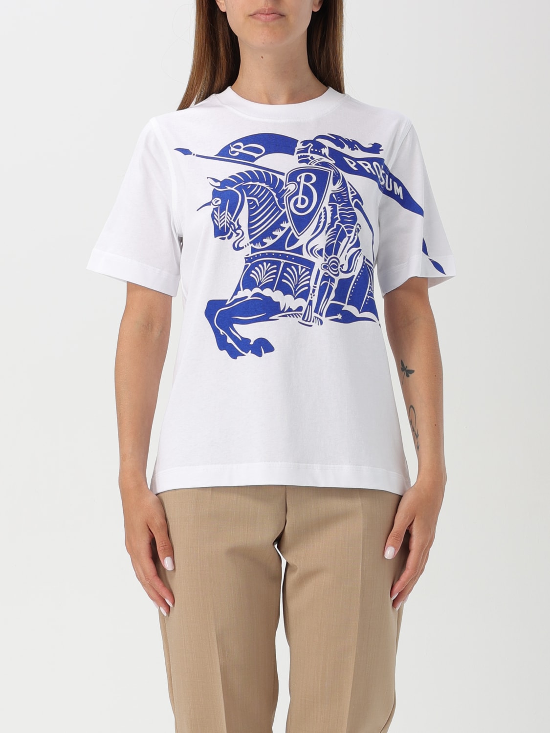 BURBERRY Tシャツ: Tシャツ レディース Burberry, ホワイト - Img 1