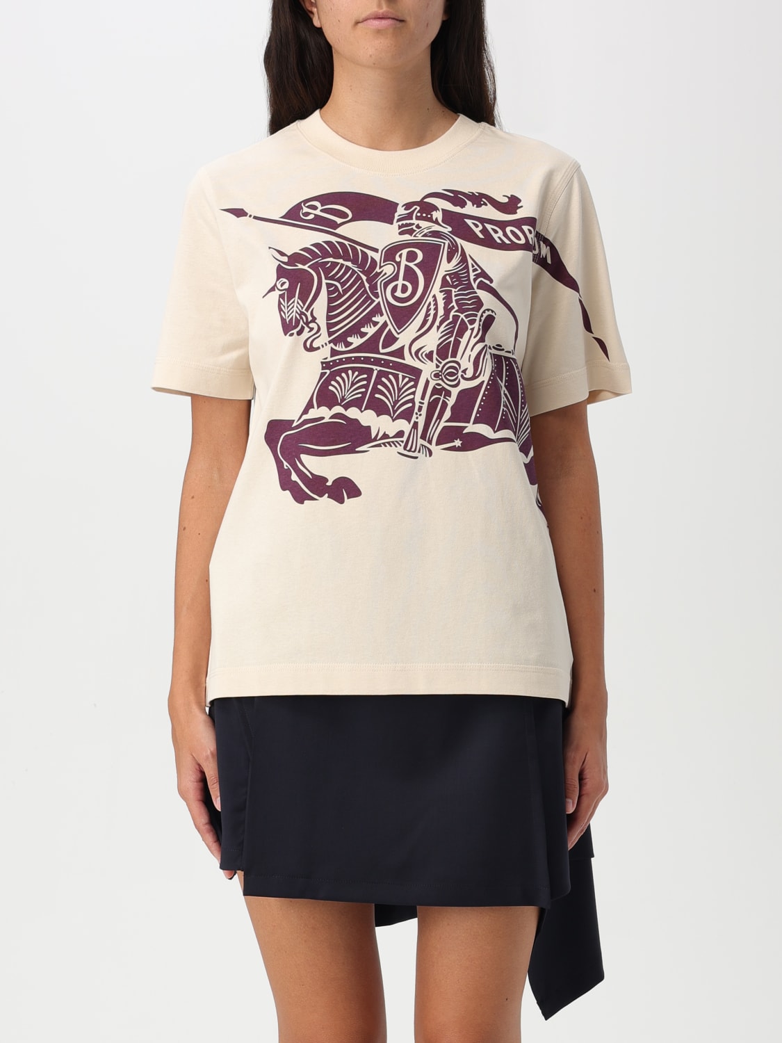 BURBERRY T-SHIRT: T-shirt woman Burberry, Cream - Img 1