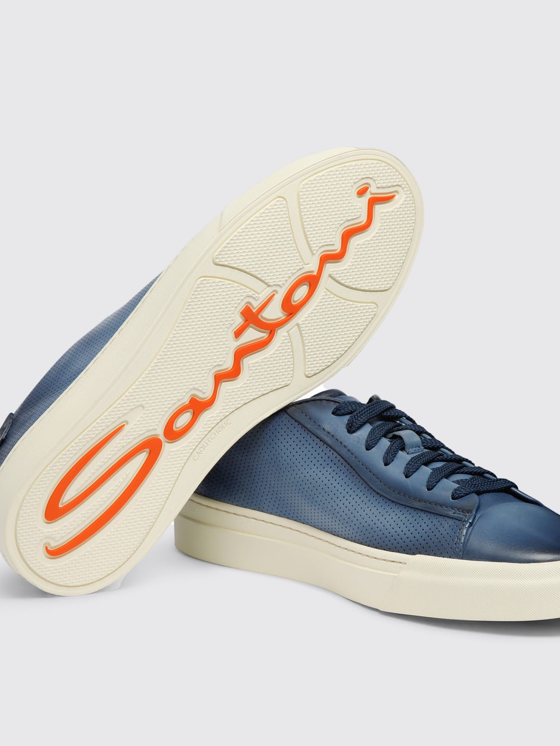 SANTONI SNEAKERS: Sneakers men Santoni, Blue - Img 3