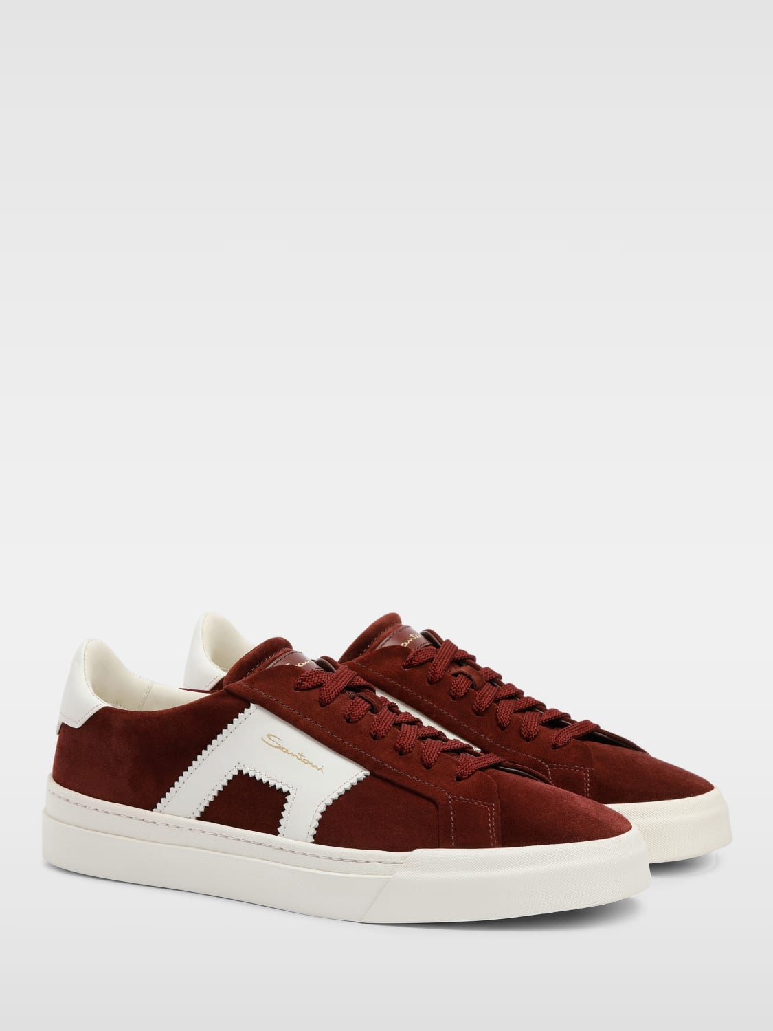 SANTONI SNEAKERS: Sneakers men Santoni, Burgundy - Img 2