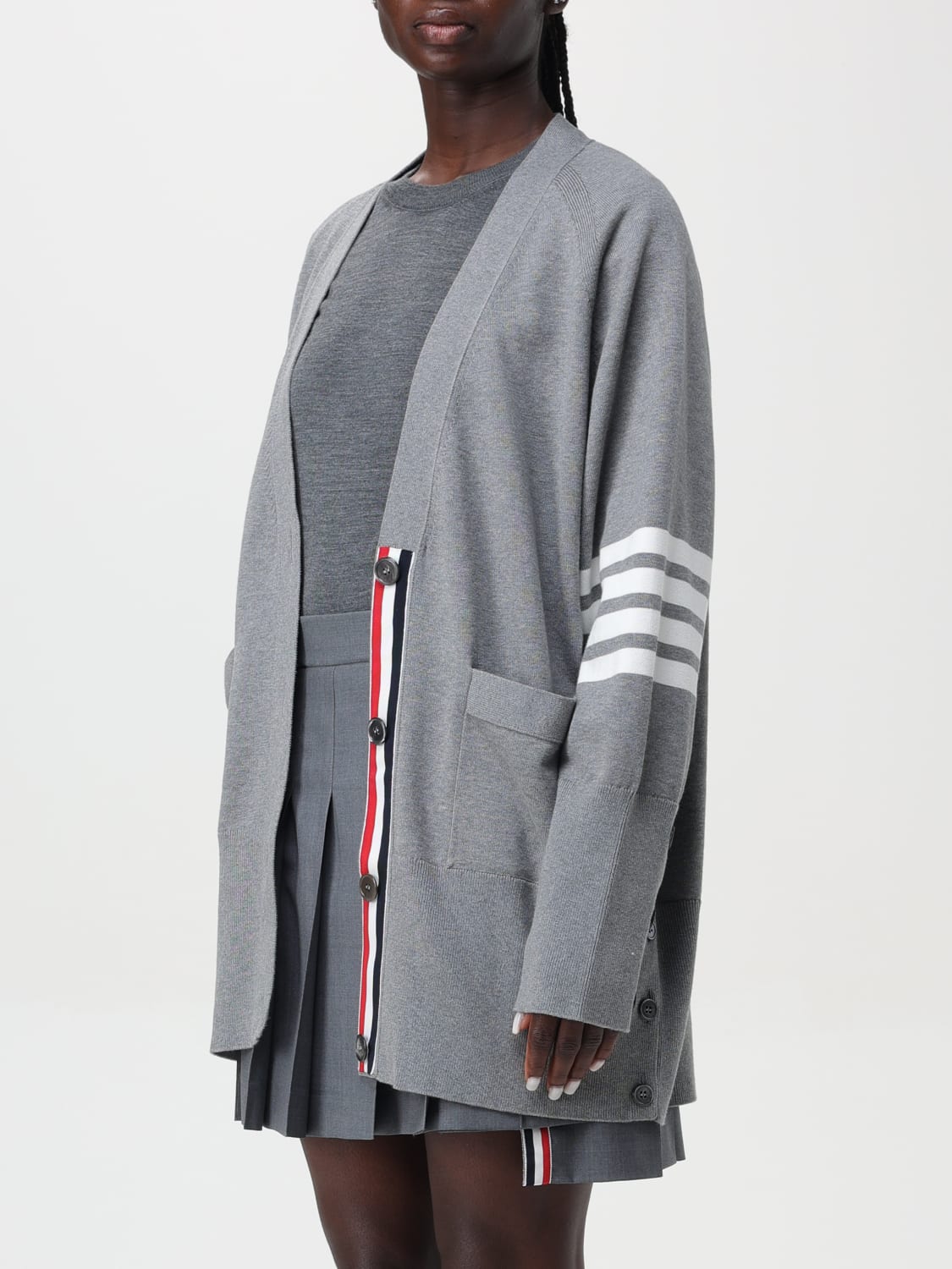 THOM BROWNE CARDIGAN: Sweater woman Thom Browne, Grey - Img 4