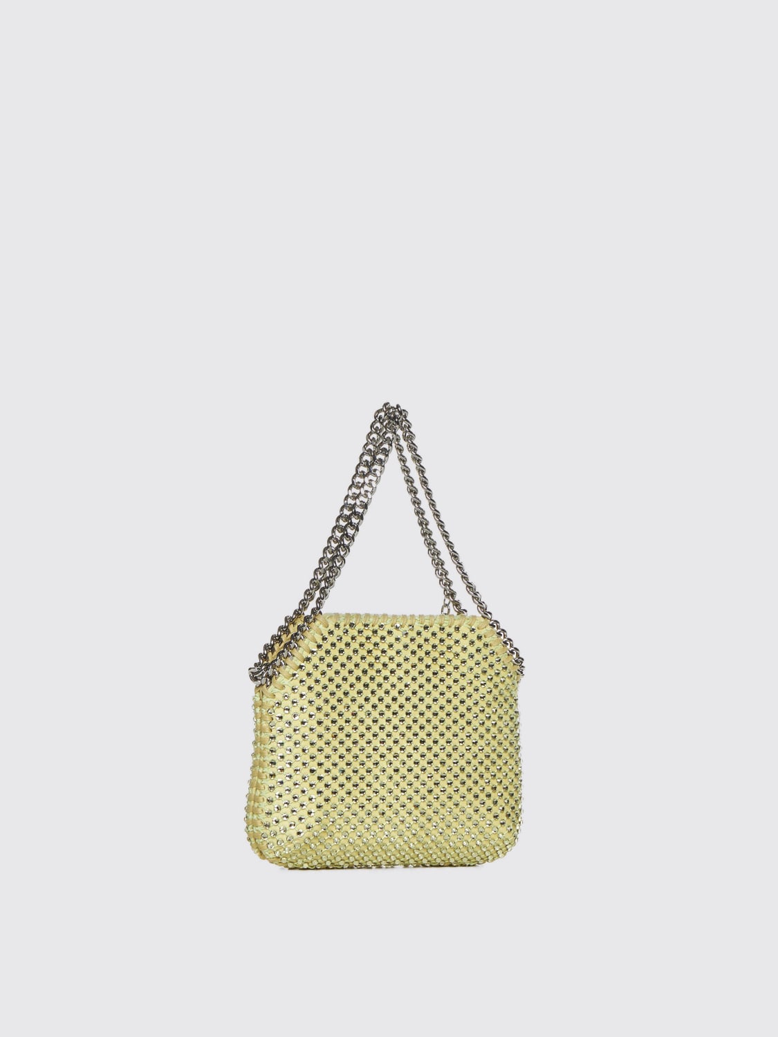 STELLA MCCARTNEY BORSA MINI: Borsa Falabella Mini Stella McCartney in raso e mesh con strass , Lime - Img 2