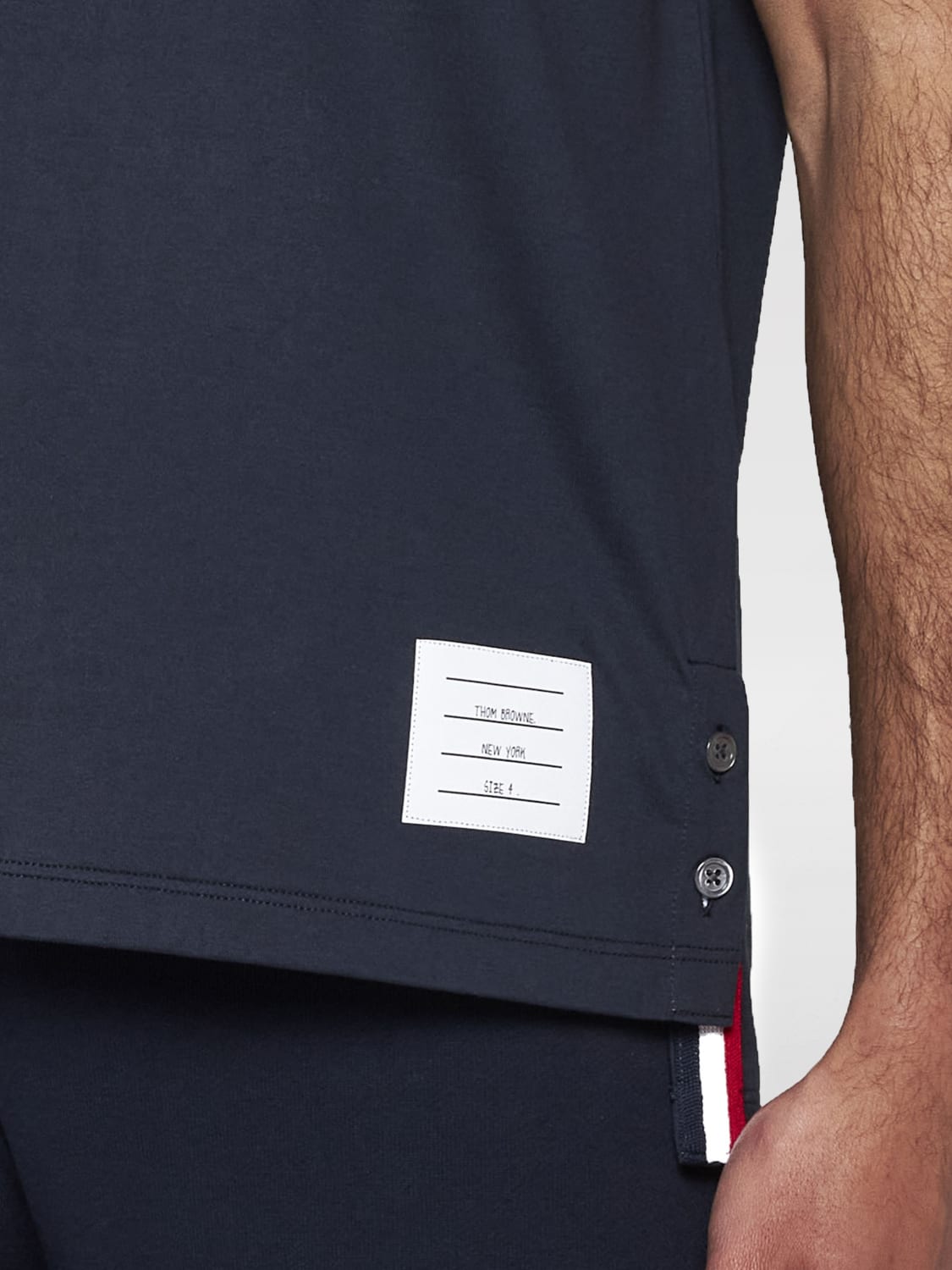 THOM BROWNE T-SHIRT: T-shirt di cotone naturale Thom Browne, Blue - Img 3